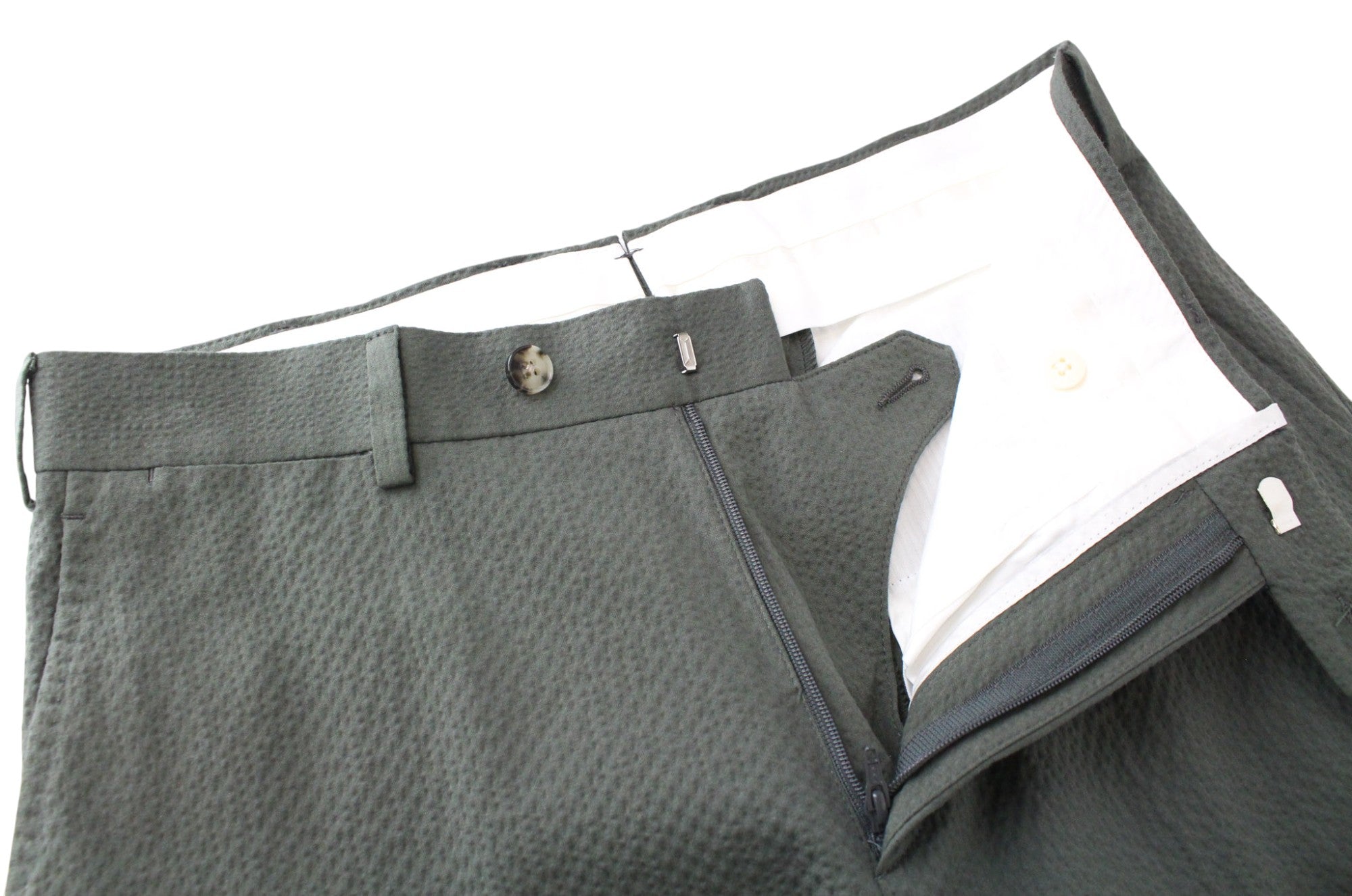 SUITSUPPLY Havana Patch Men's Suit UK34R Green Slim 2-Piece Cotton Mix Stretch