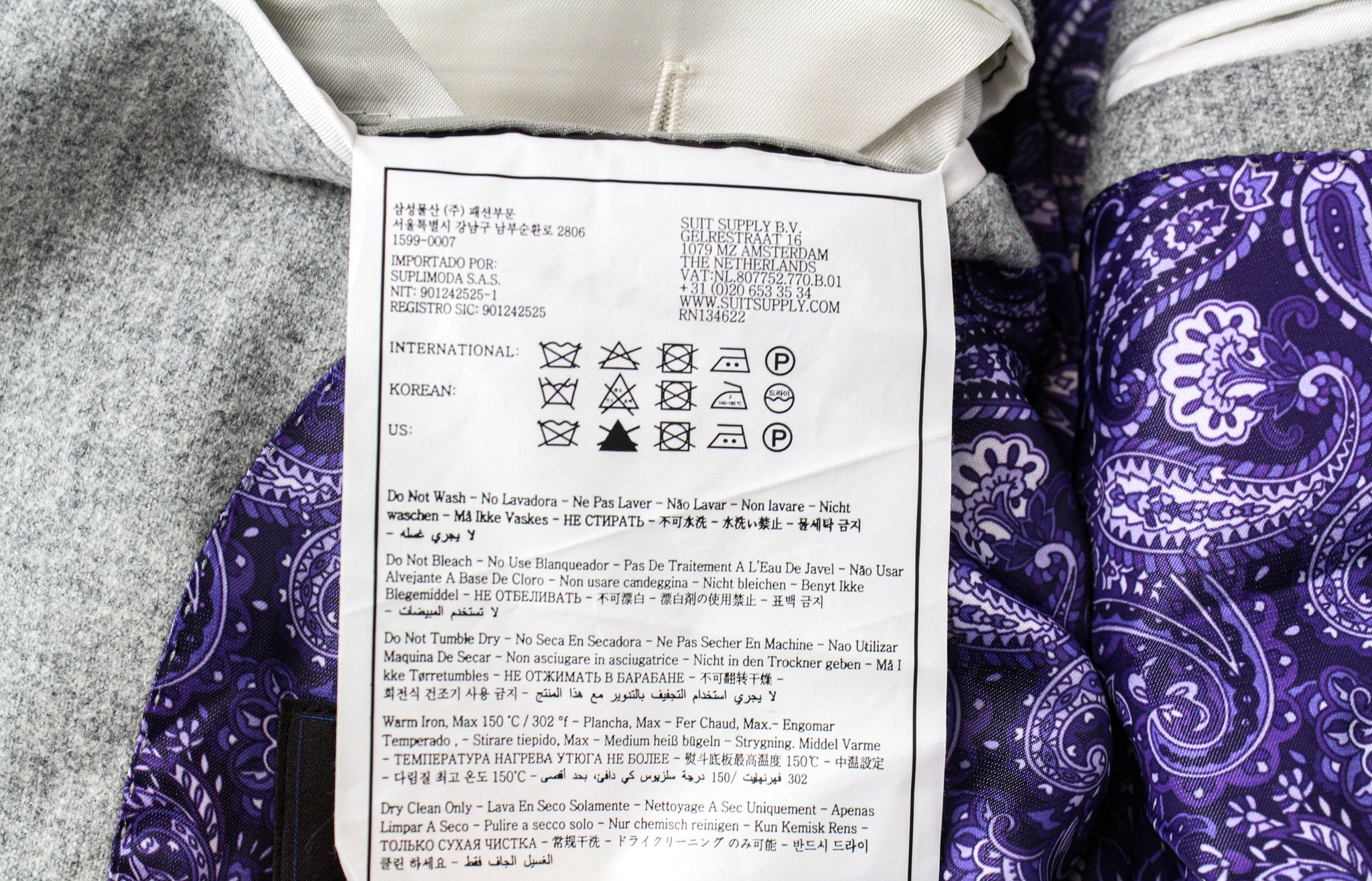 SUITSUPPLY La Spalla Men's Suit UK38R Grey Wool 2Pc Single-Breasted