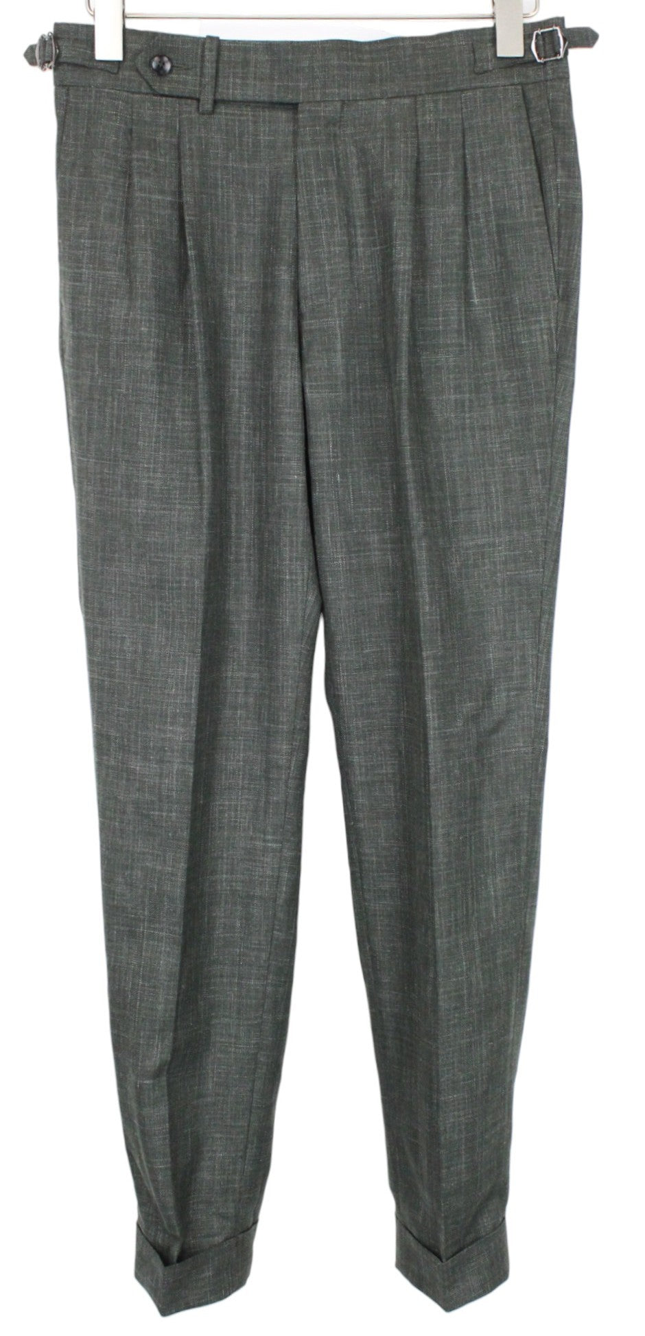 SUITSUPPLY La Spalla Men's Suit UK38R Green Wool Silk Linen Slim Melange Two