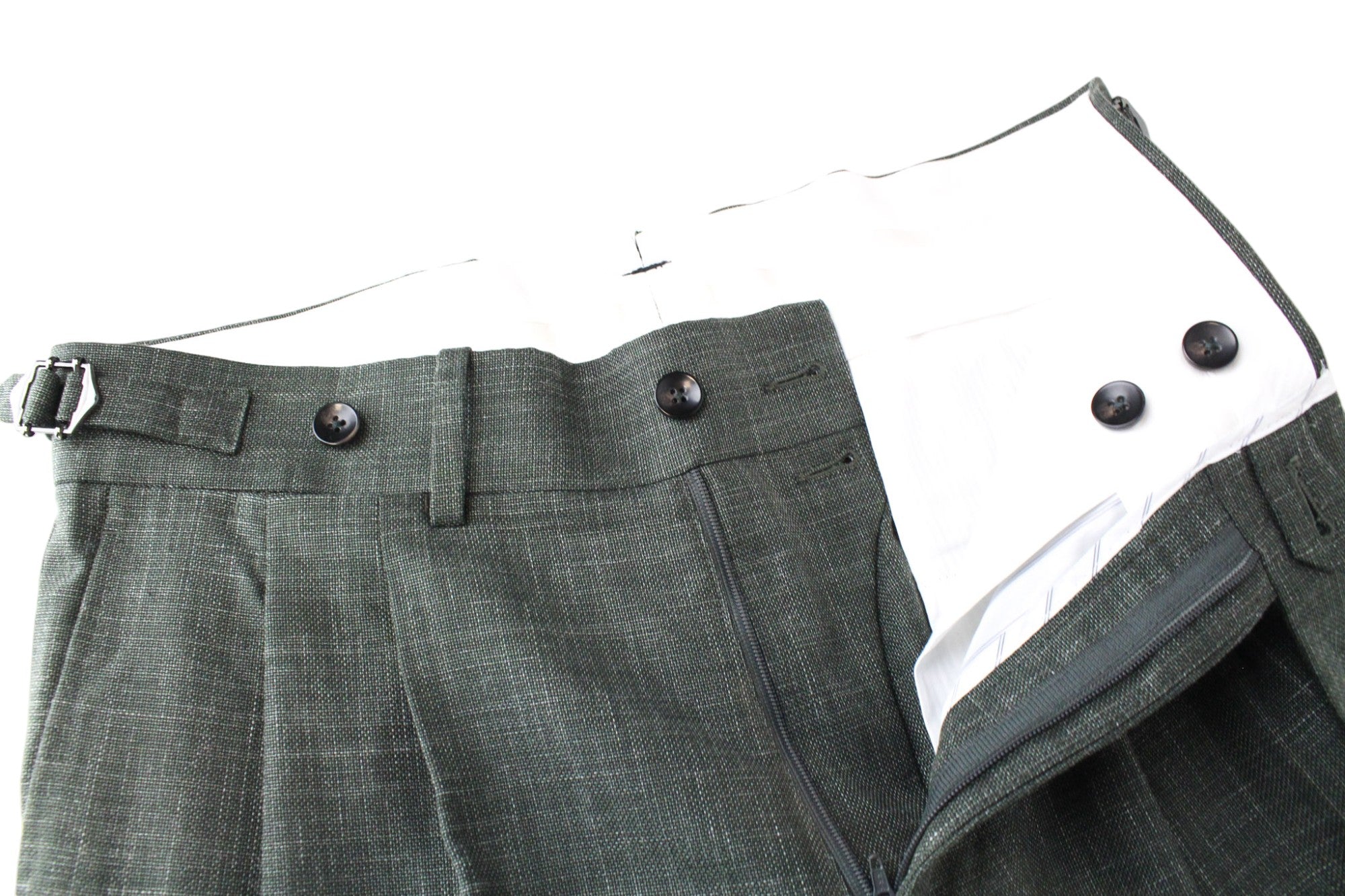 SUITSUPPLY La Spalla Men's Suit UK38R Green Wool Silk Linen Slim Melange Two