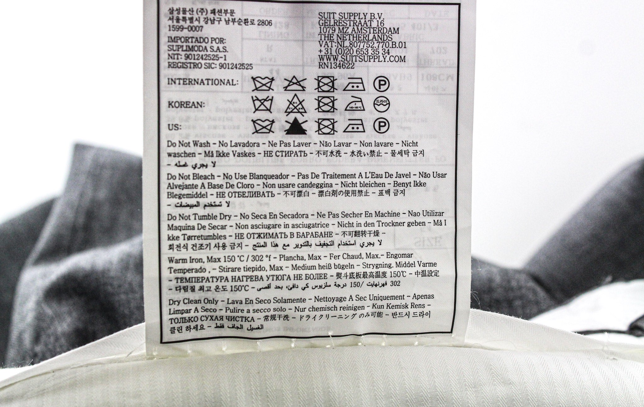 SUITSUPPLY Lazio Men's Grey Wool 2Pc Suit UK44R Slim Fit Single-Breasted Formal