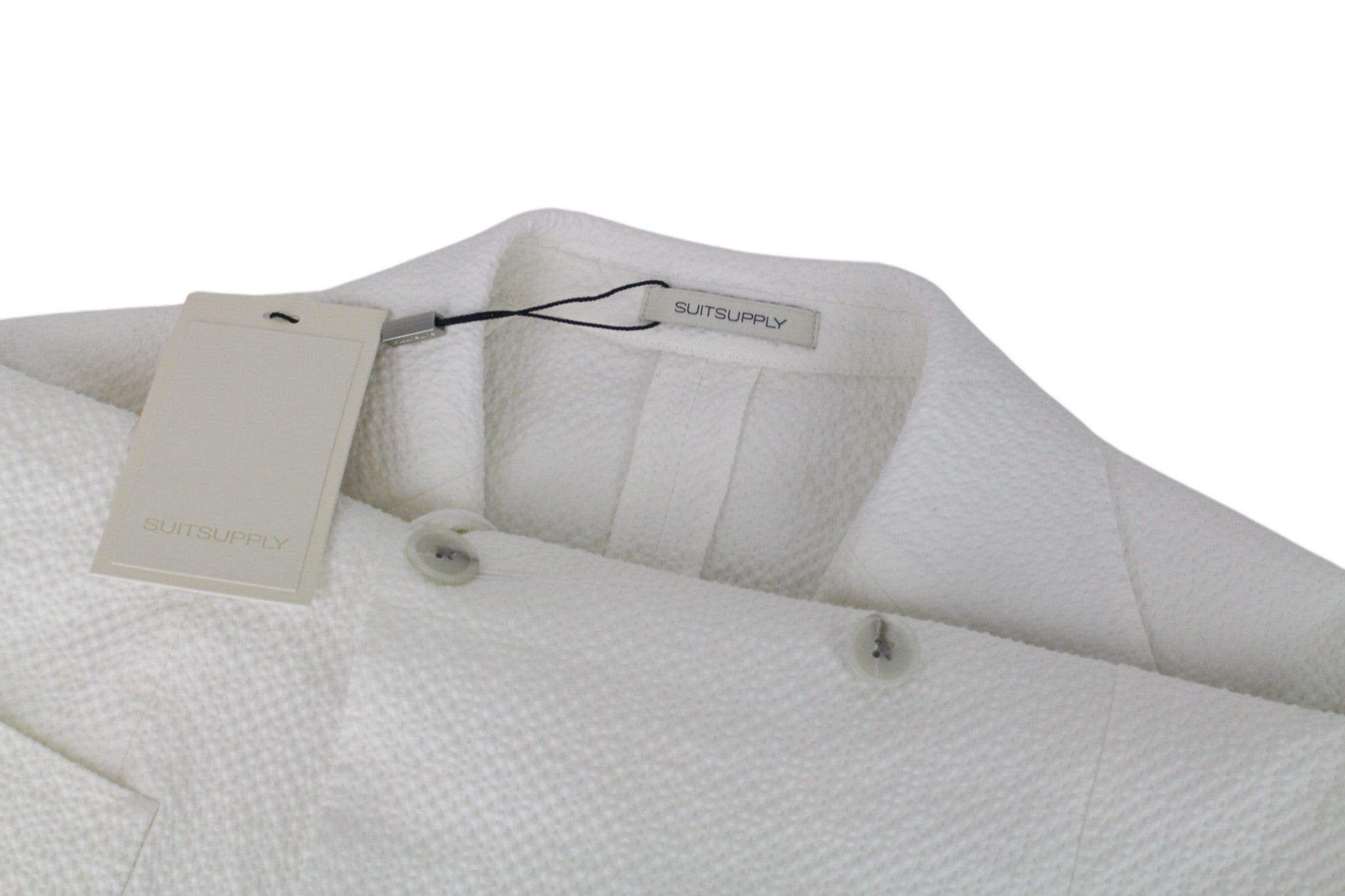 SUITSUPPLY Havana Men's Suit UK38R Slim White 2-Piece Cotton Stretch Double Row