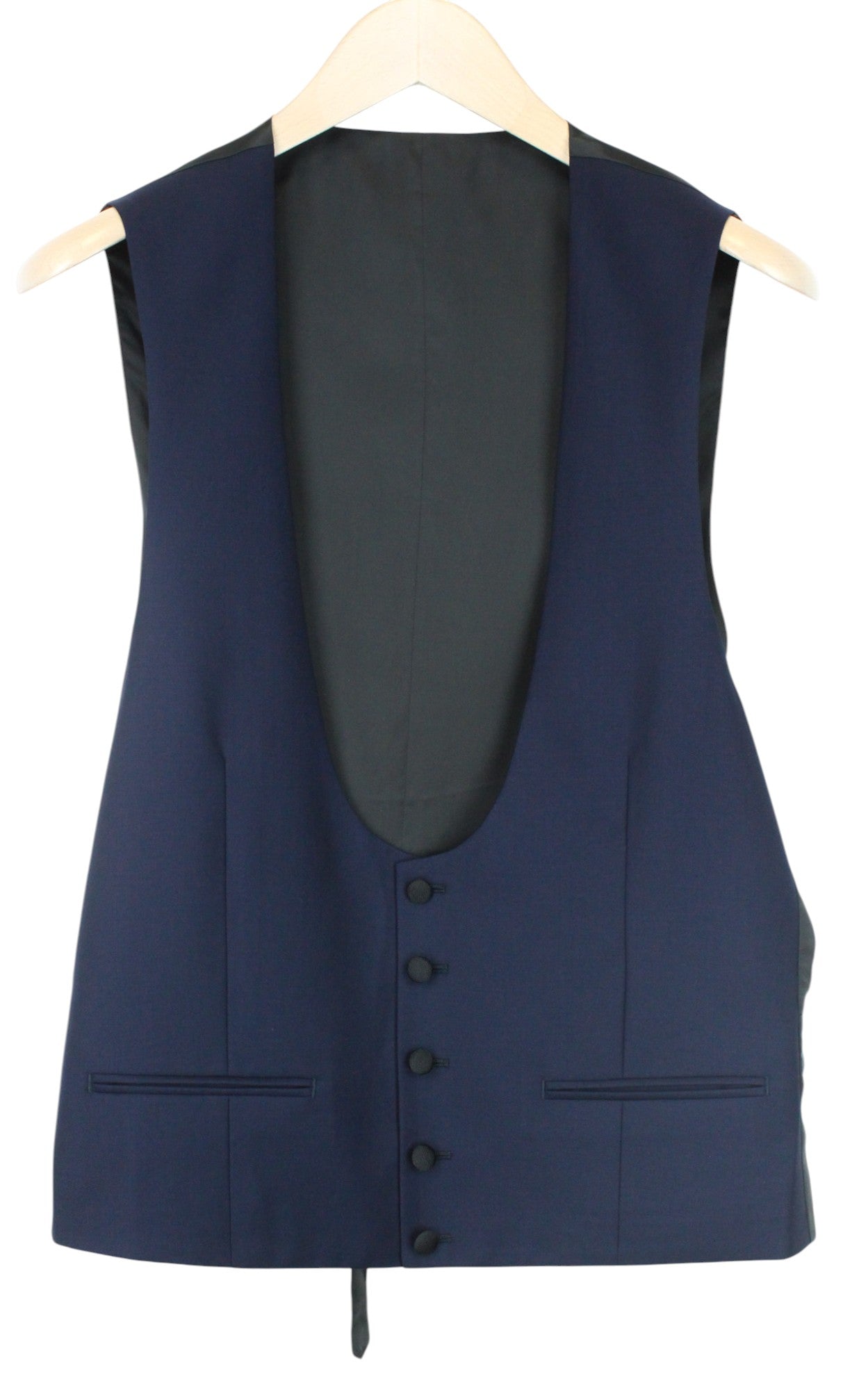 SUITSUPPLY Lazio Men's Suit UK40L Blue Slim S130 Wool Tux 3 Piece Formal