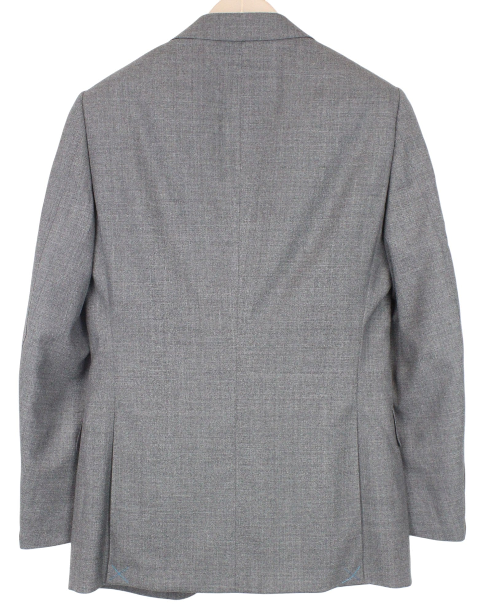 SUITSUPPLY Lazio Men's Suit UK34R Grey Slim Wool 2Pc Tropical Melange