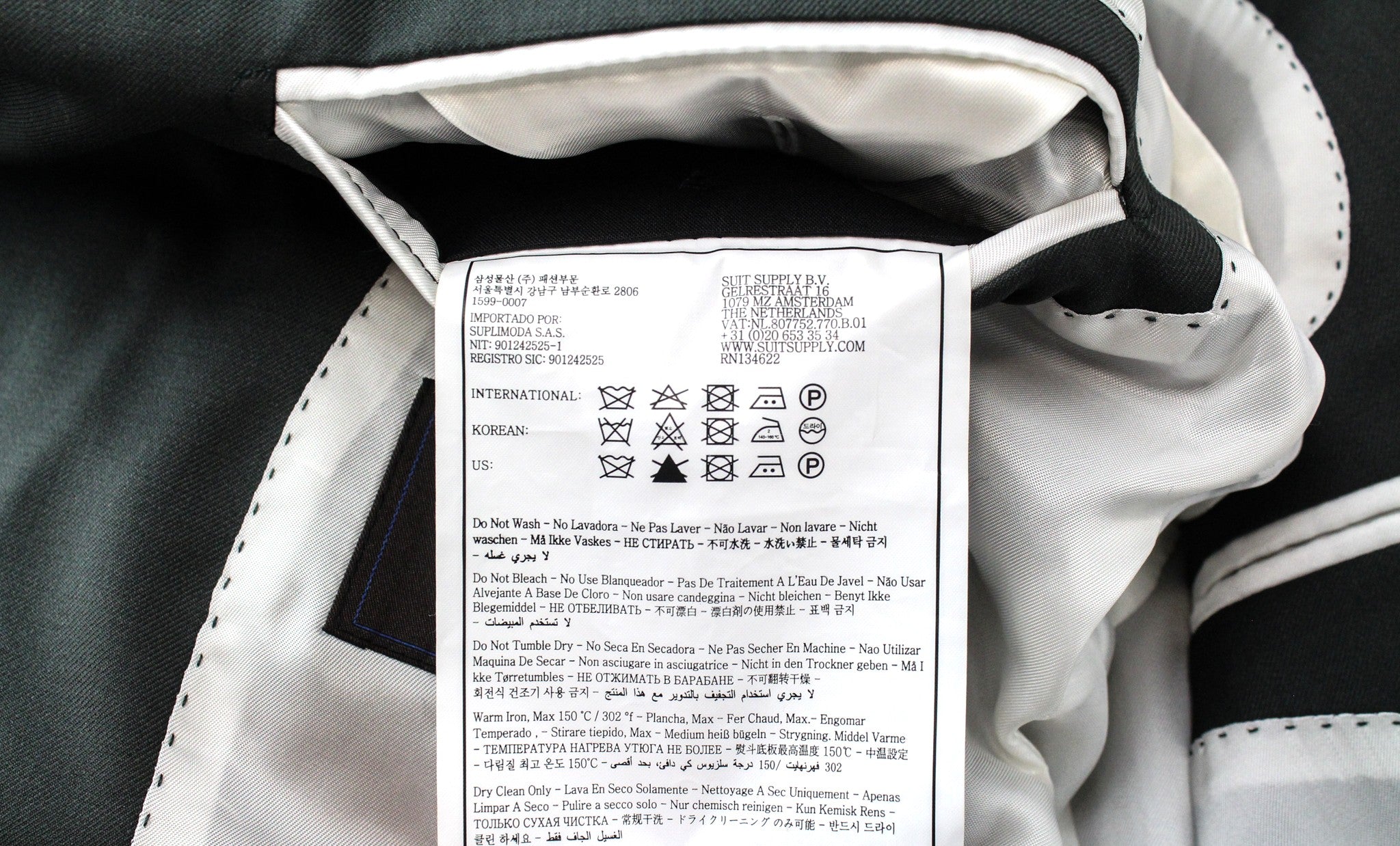 SUITSUPPLY La Spalla Suit UK38S Men's Green Wool 2-Piece Single-Breasted