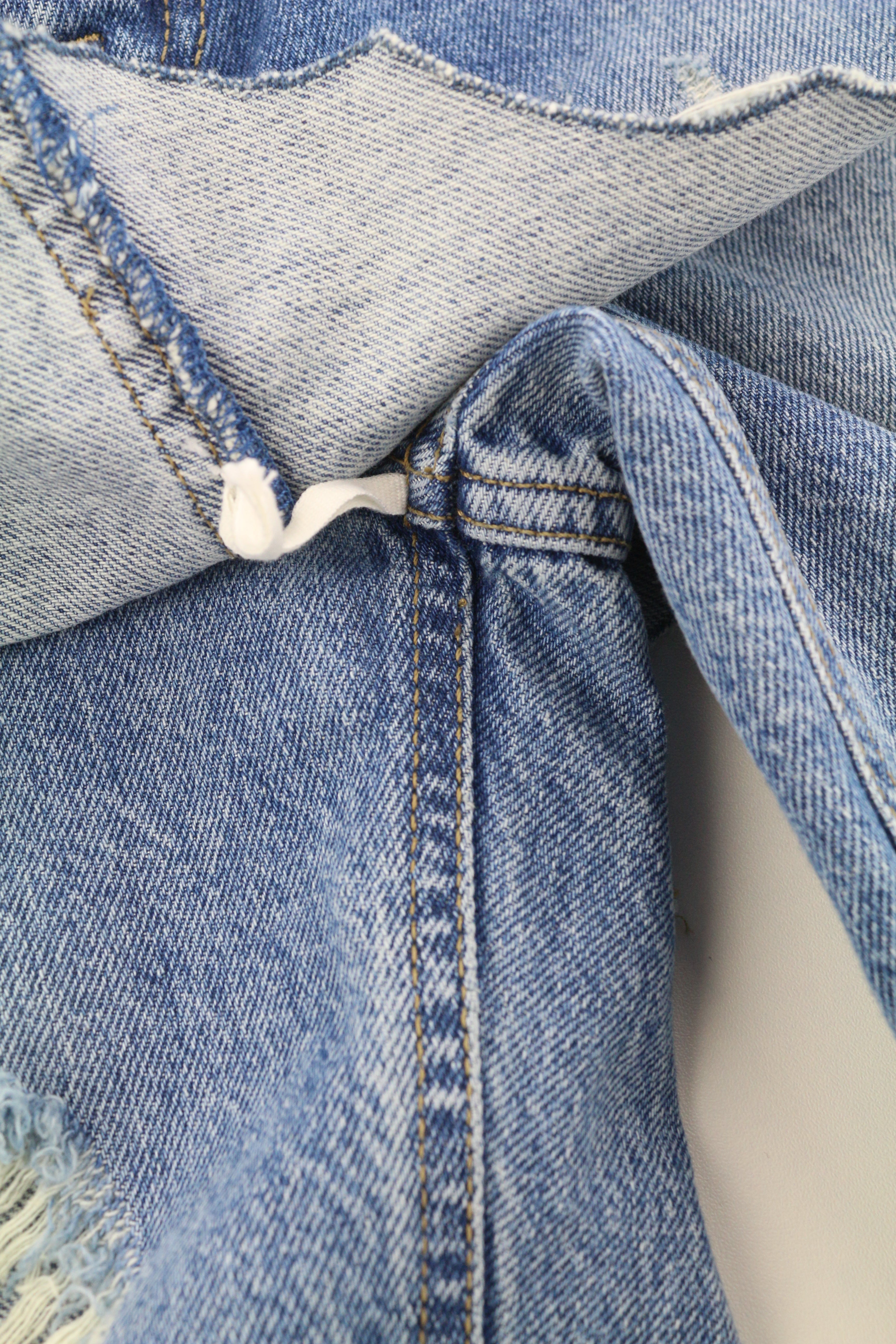 LIU JO Glam Straight Bic Women Jeans W28 Skirted Ripped Blue Denim