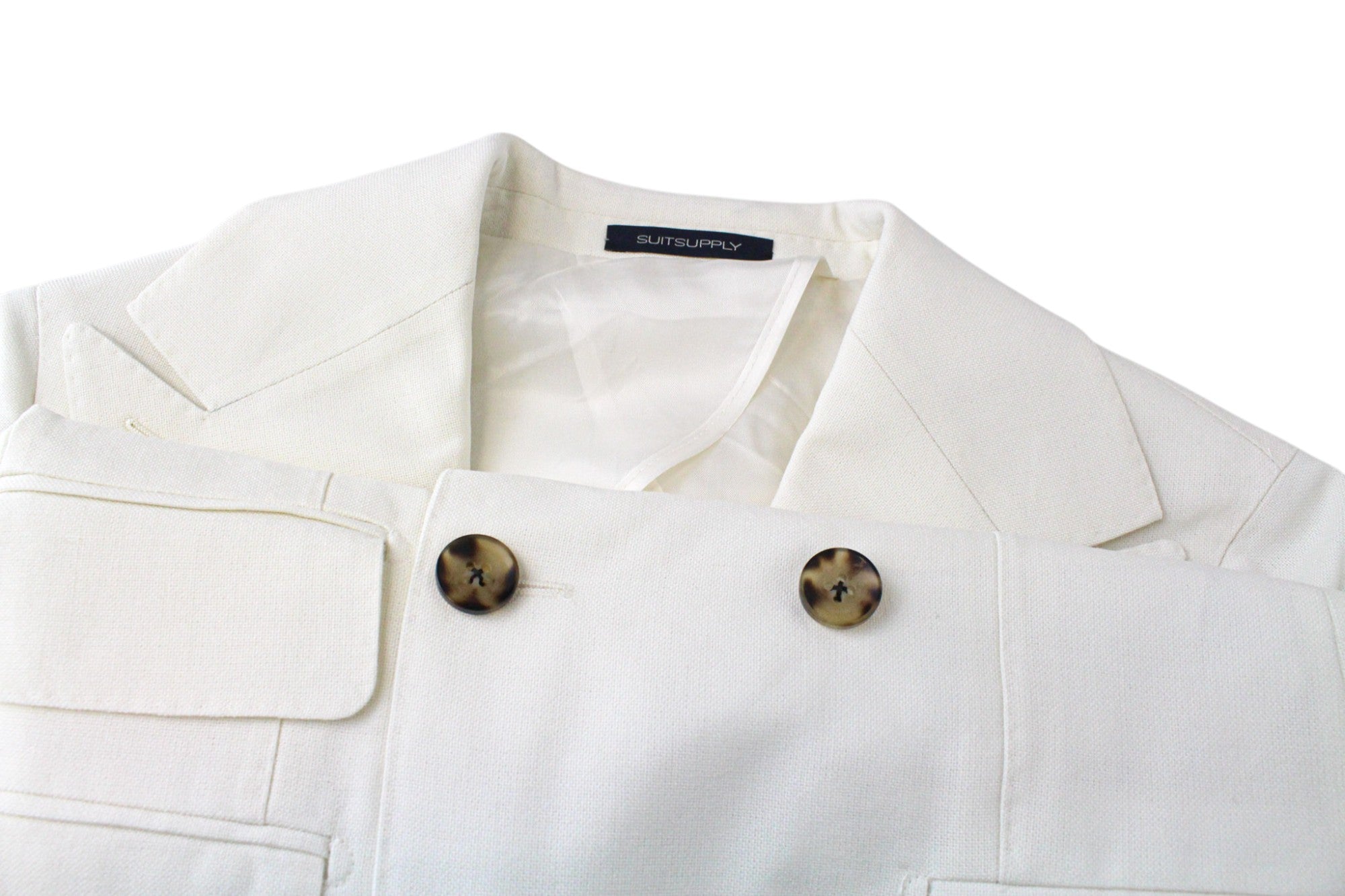 SUITSUPPLY La Spalla Suit UK30R Men's Off-White 2pc Slim Fit Wool Classic