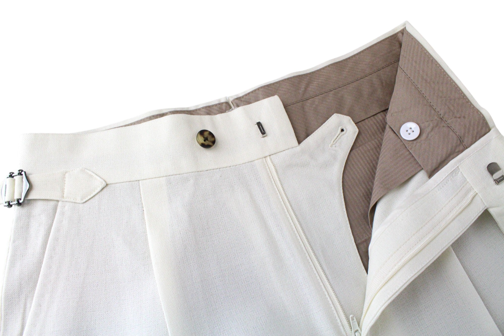 SUITSUPPLY La Spalla Suit UK30R Men's Off-White 2pc Slim Fit Wool Classic