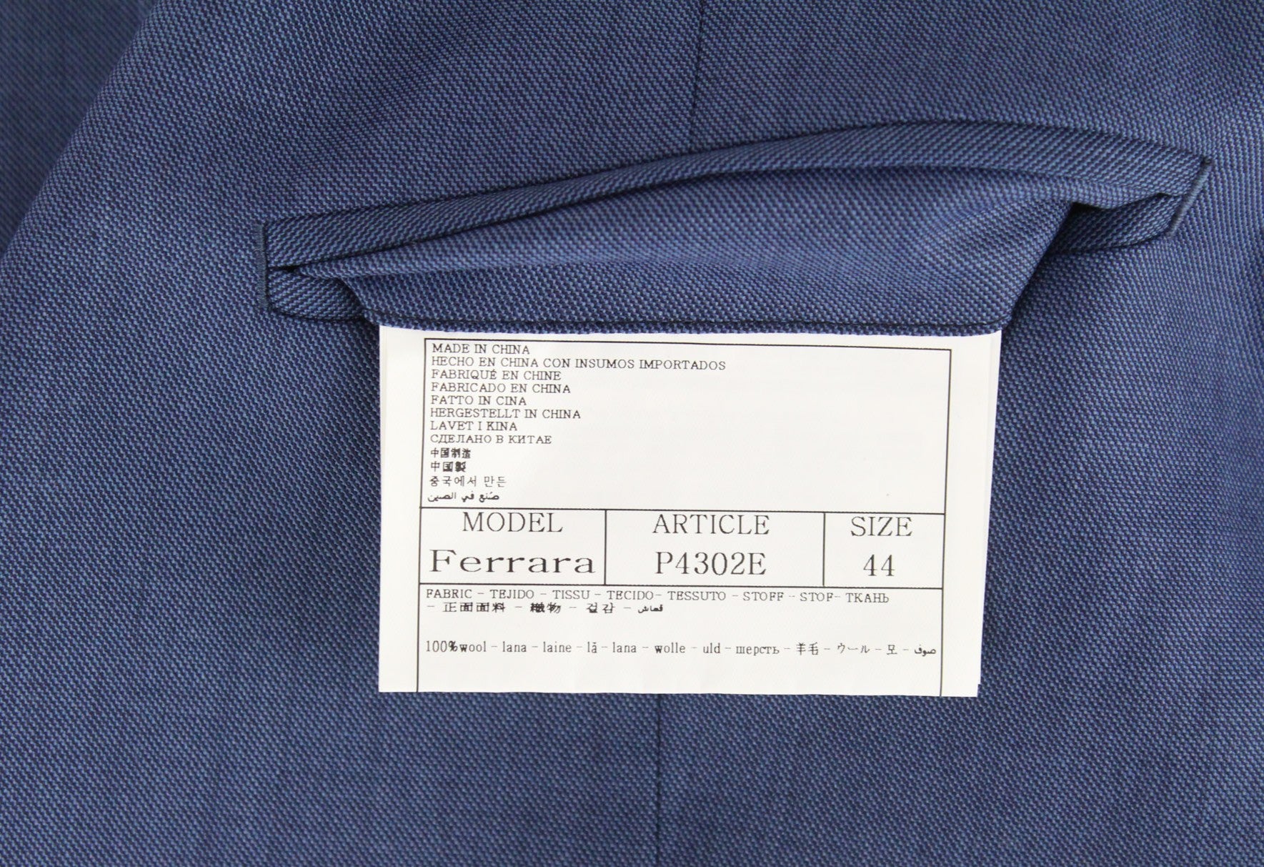 SUITSUPPLY Lazio La Spalla Men's UK34R Blue Slim 3Pc Super 150s Wool Suit