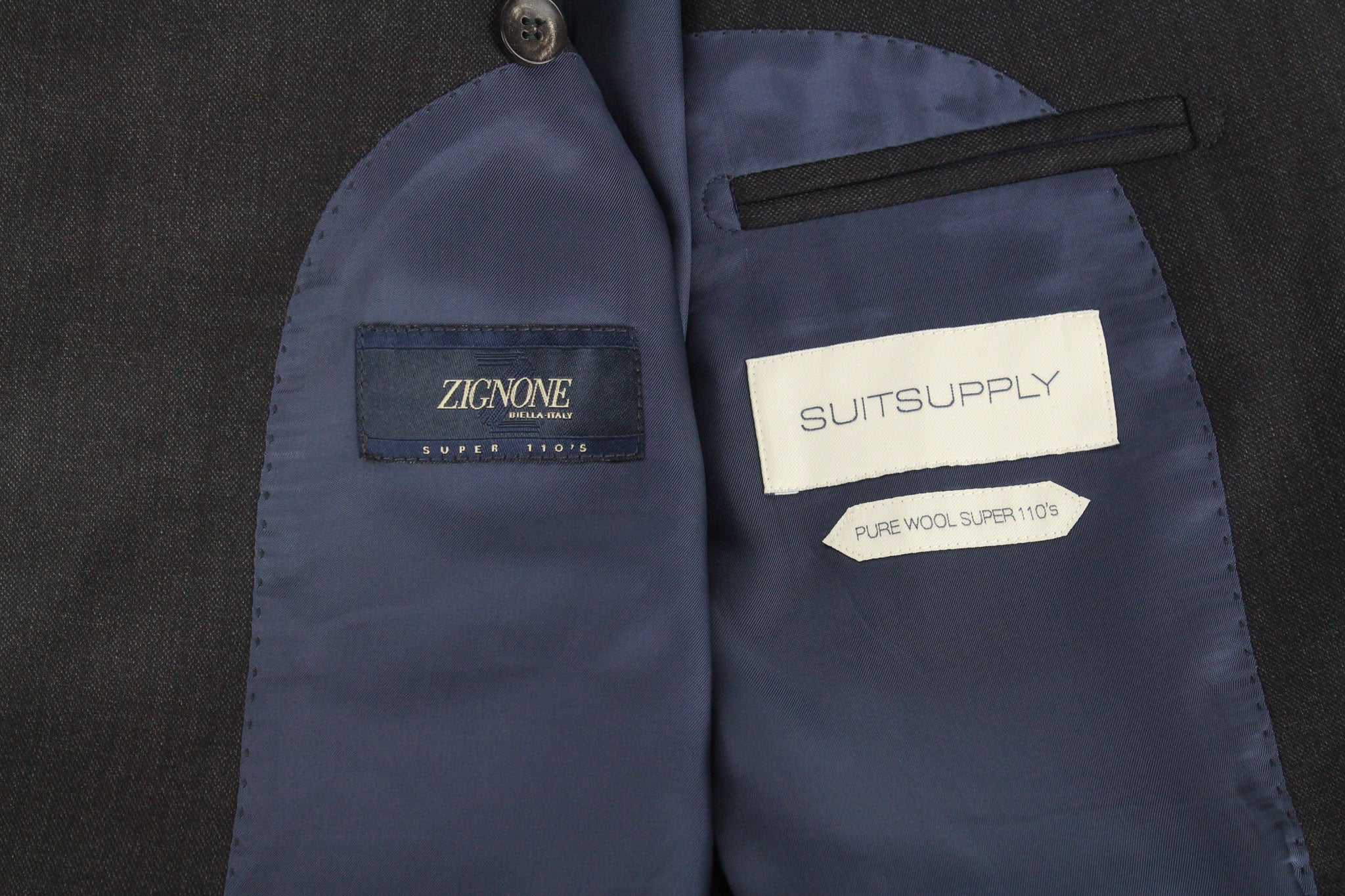 SUITSUPPLY Napoli Men's UK38L Grey Super 110's Wool 2Pc Suit Classic Fit