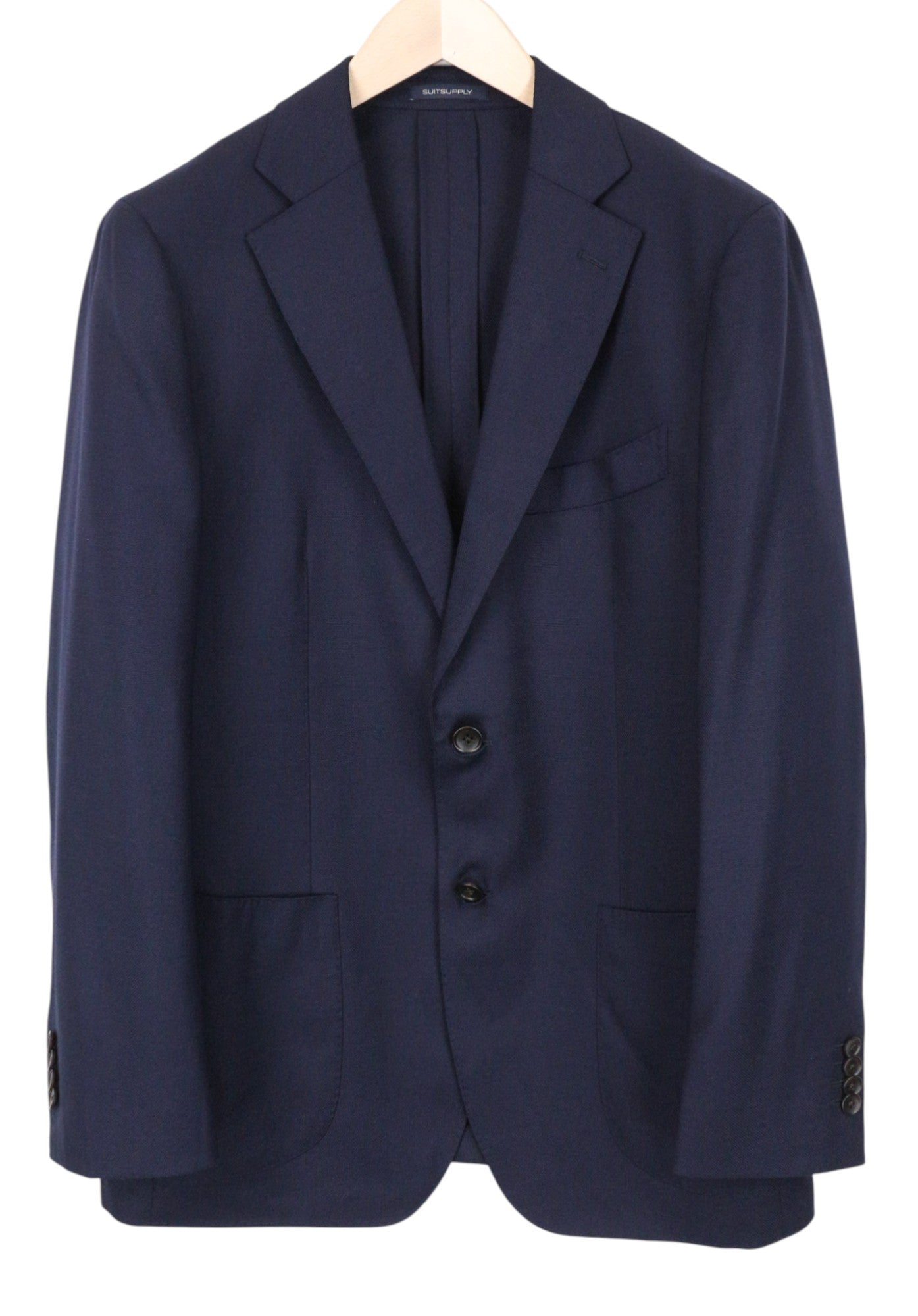 SUITSUPPLY Havana Patch Men's Suit UK42S Slim Navy Blue 2Pc Wool Mix Stretch