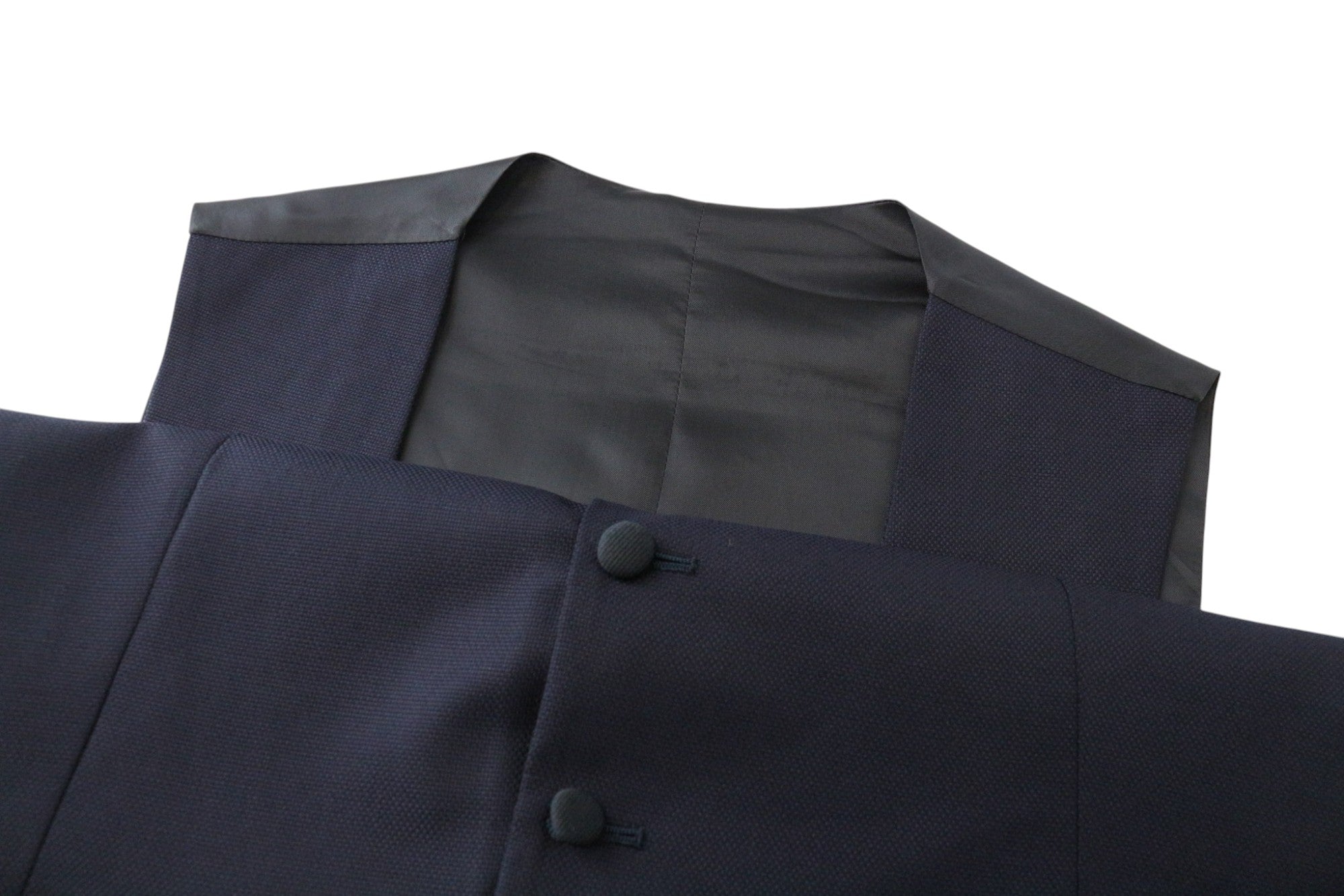 SUITSUPPLY La Spalla Men's Suit UK36R Navy Blue Wool S130s 3Pc Slim Tuxedo