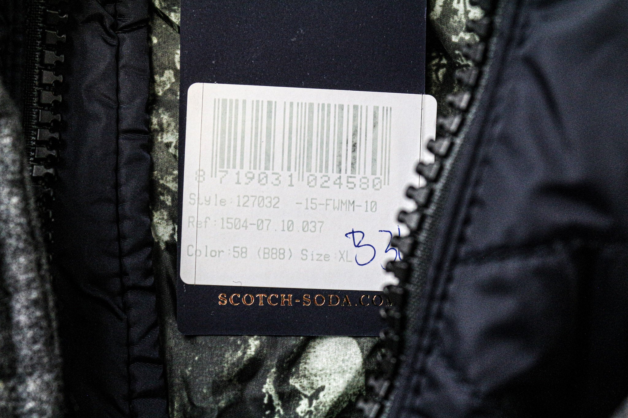 SCOTCH & SODA Men's Jacket XL Mid Grey Wool Blend Melange Hood Windbreaker