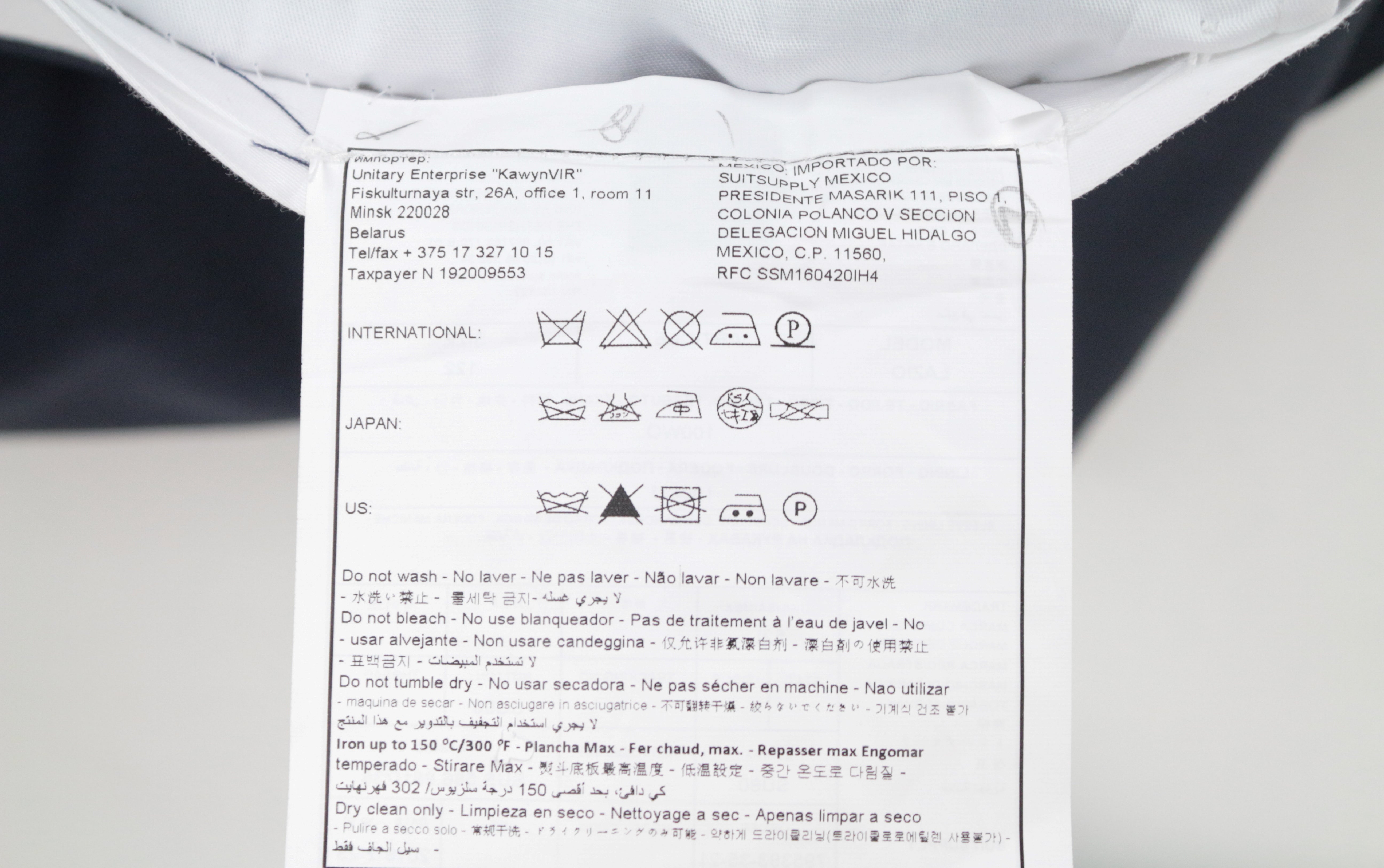 SUITSUPPLY Lazio UK52 Men's 3 Piece Blue Wool Suit Single-Breasted