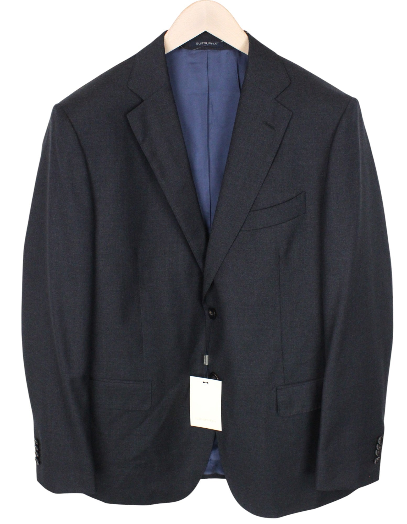 SUITSUPPLY Napoli Men's Suit UK44R Dark Grey 2-Piece Melange Pure Wool