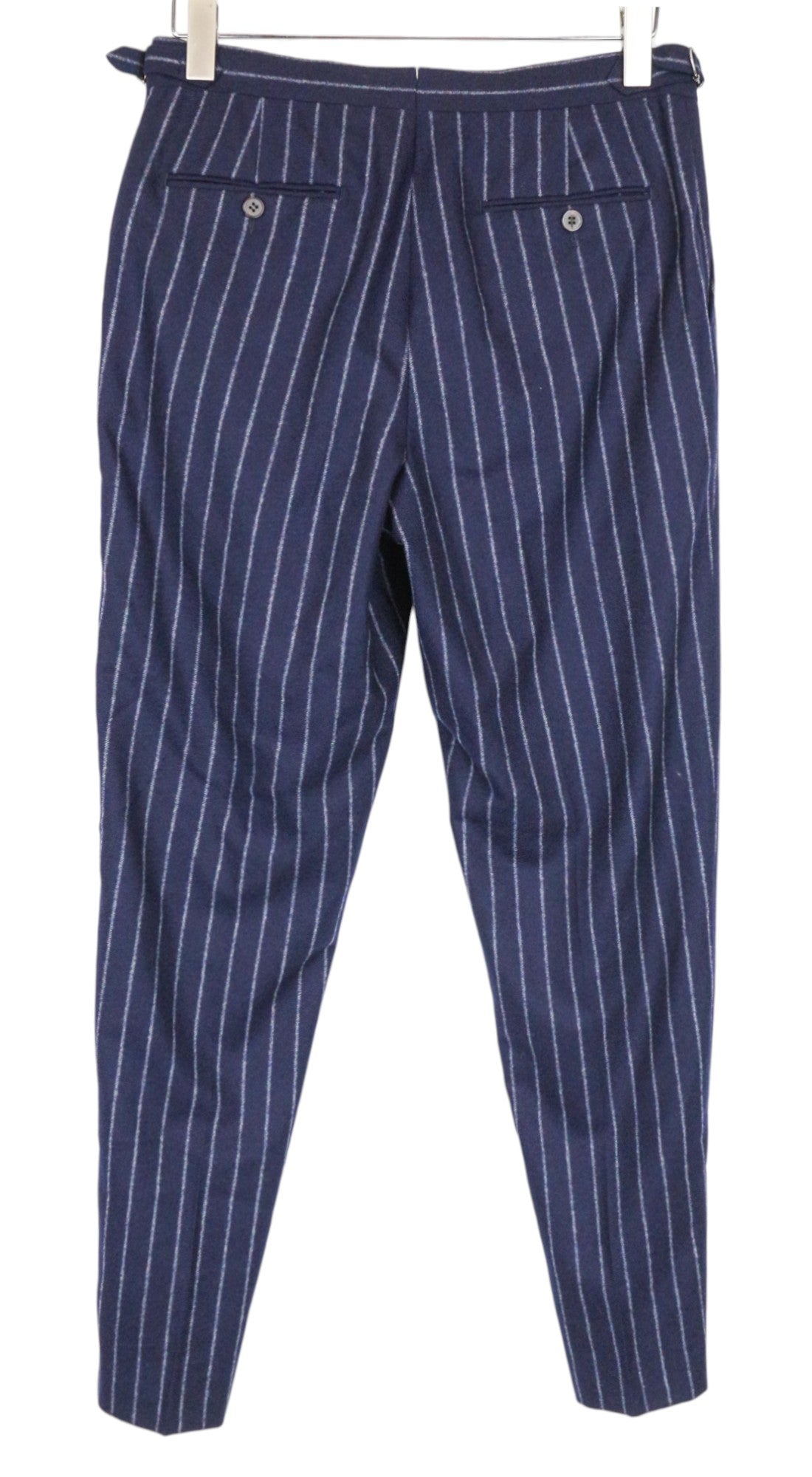 SUITSUPPLY Havana UK36R Suit 2Pc Blue Wool Slim Men's Striped Unlined