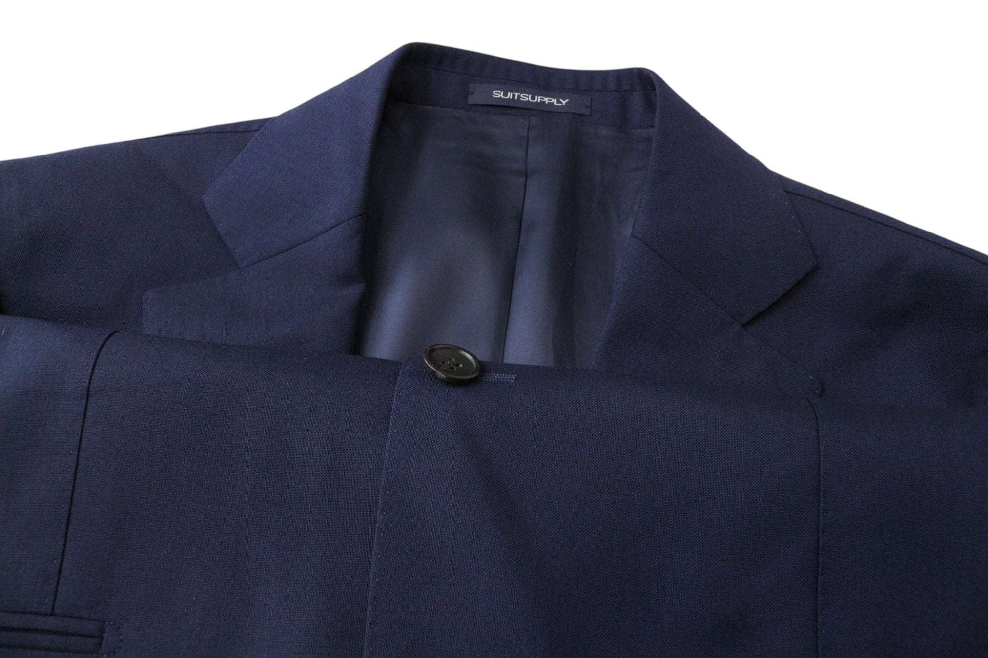 SUITSUPPLY La Spalla Men's Suit UK40R Blue Wool Lined Single-Breasted 2 Piece