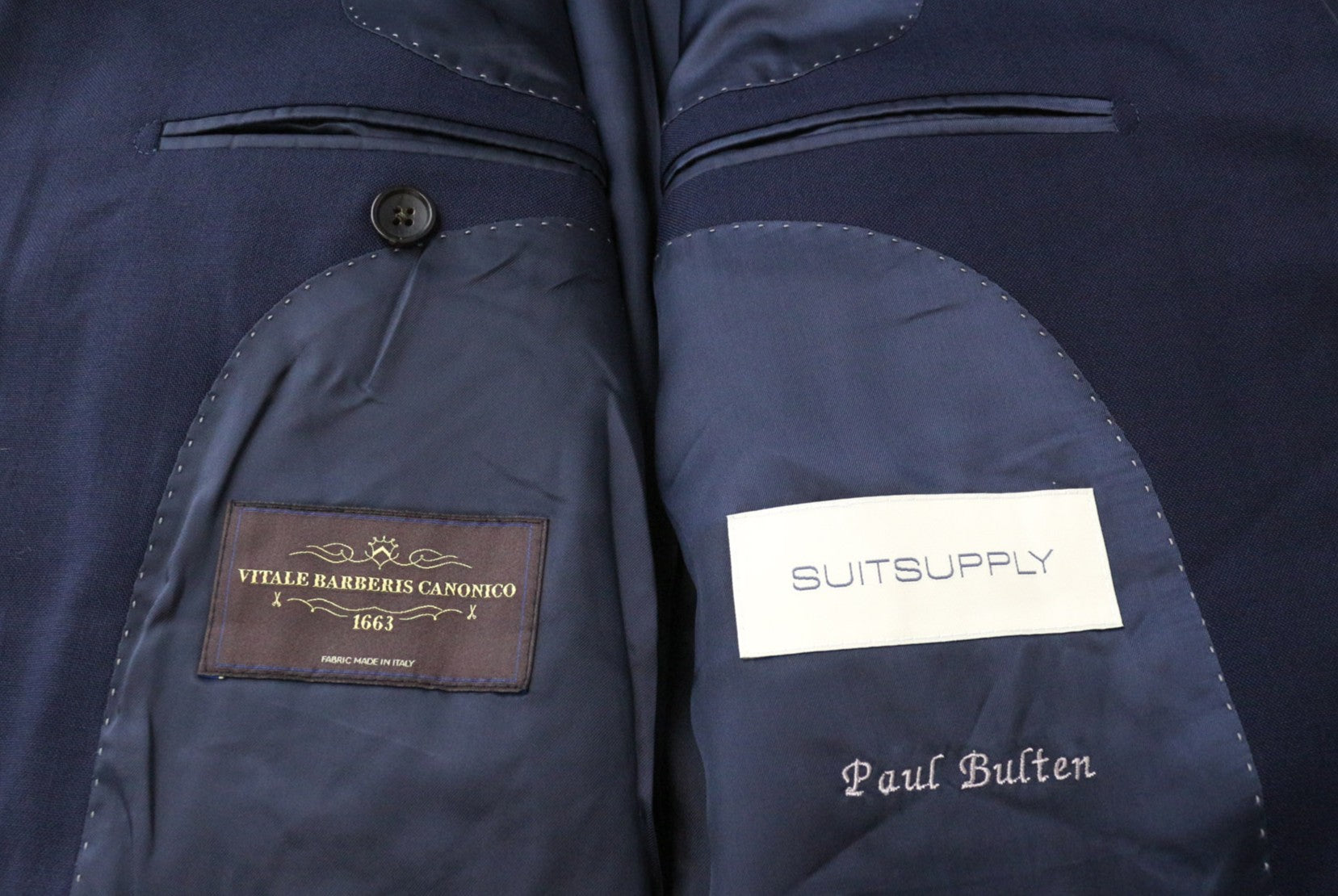 SUITSUPPLY La Spalla Men's Suit UK40R Blue Wool Lined Single-Breasted 2 Piece