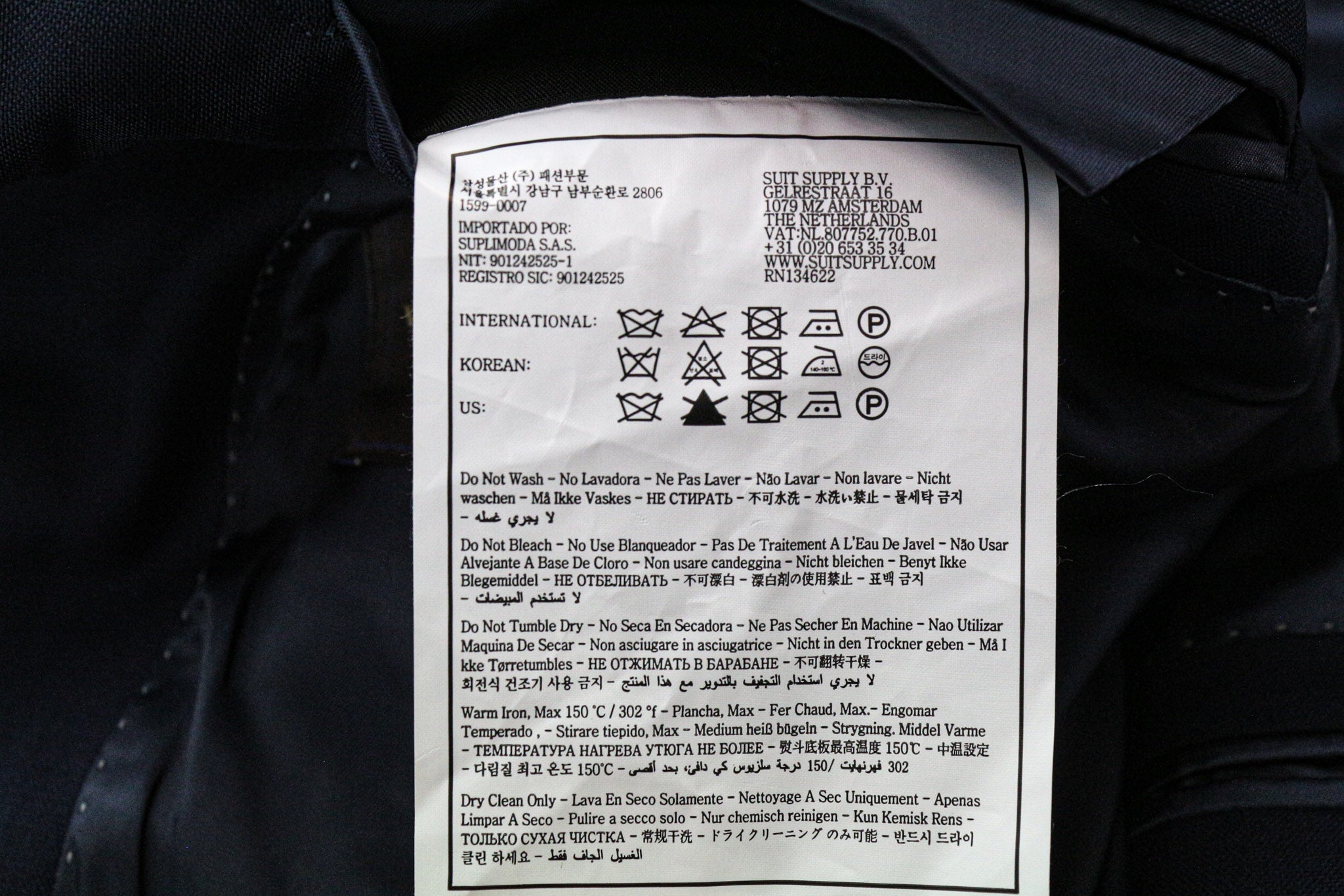 SUITSUPPLY La Spalla Men's Suit UK40R Blue Wool Lined Single-Breasted 2 Piece