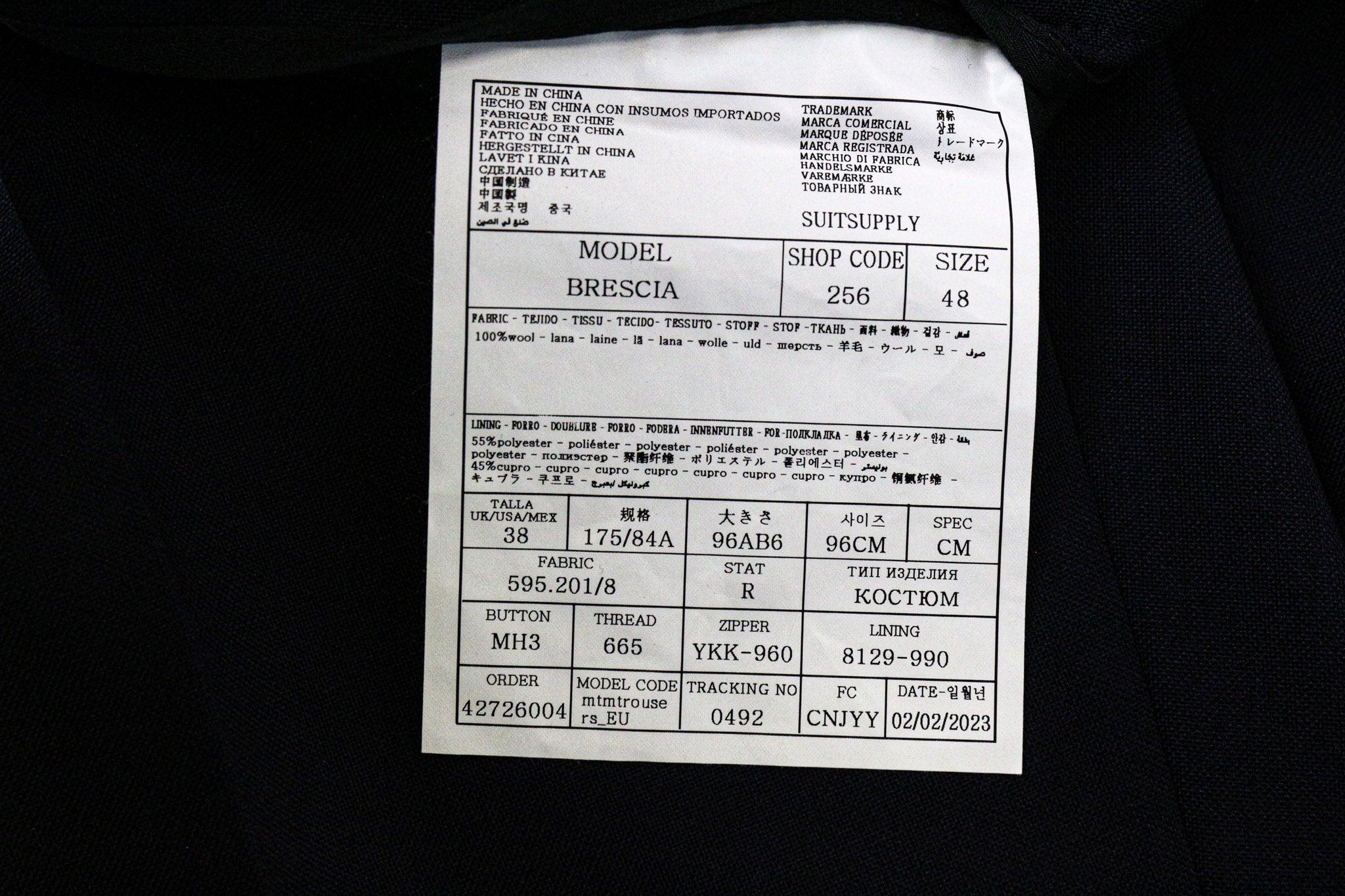 SUITSUPPLY La Spalla Men's Suit UK40R Blue Wool Lined Single-Breasted 2 Piece