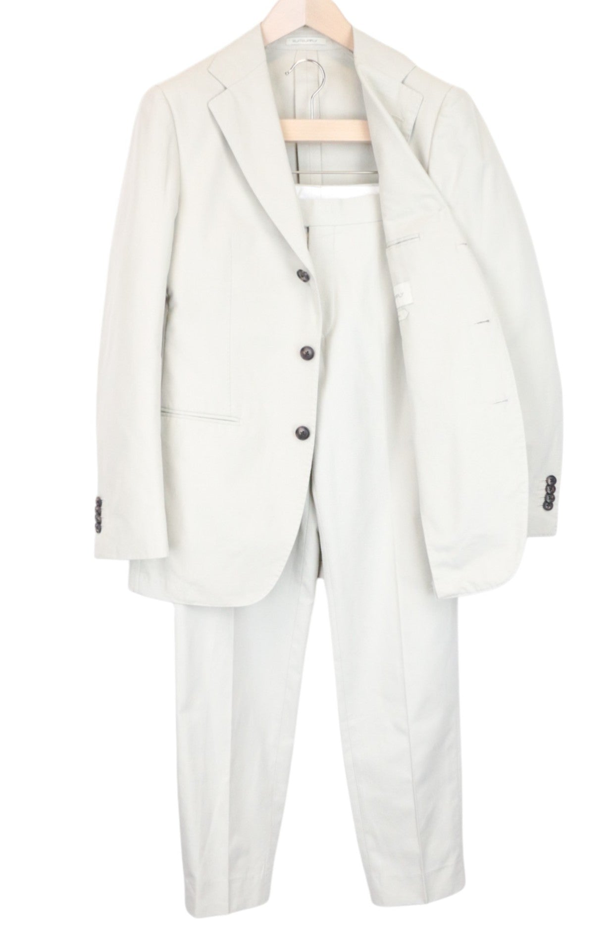 SUITSUPPLY Havana Men's Suit UK36R Ecru Slim Cotton 2-Piece Jetted Classic