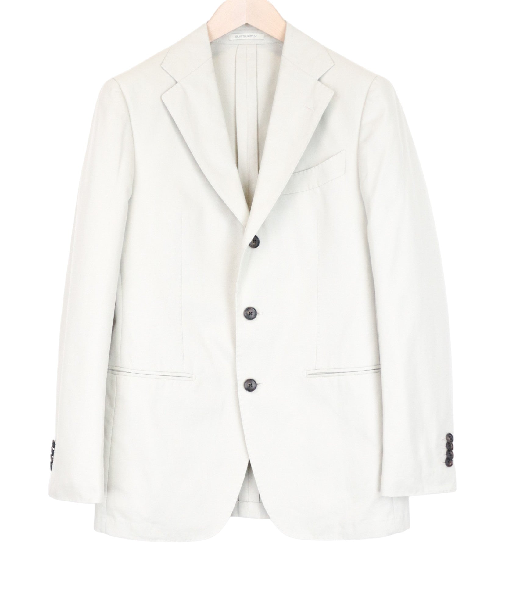 SUITSUPPLY Havana Men's Suit UK36R Ecru Slim Cotton 2-Piece Jetted Classic