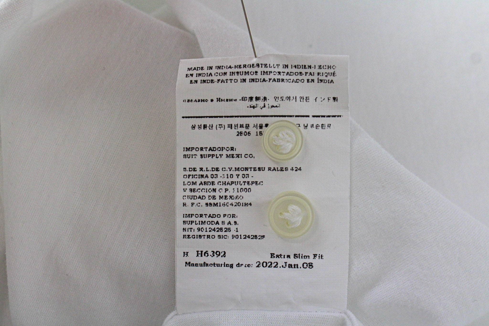 SUITSUPPLY vyriški išskleidžiami marškinėliai, 37/14.5, ypač ploni, balti medvilniniai polo marškinėliai 