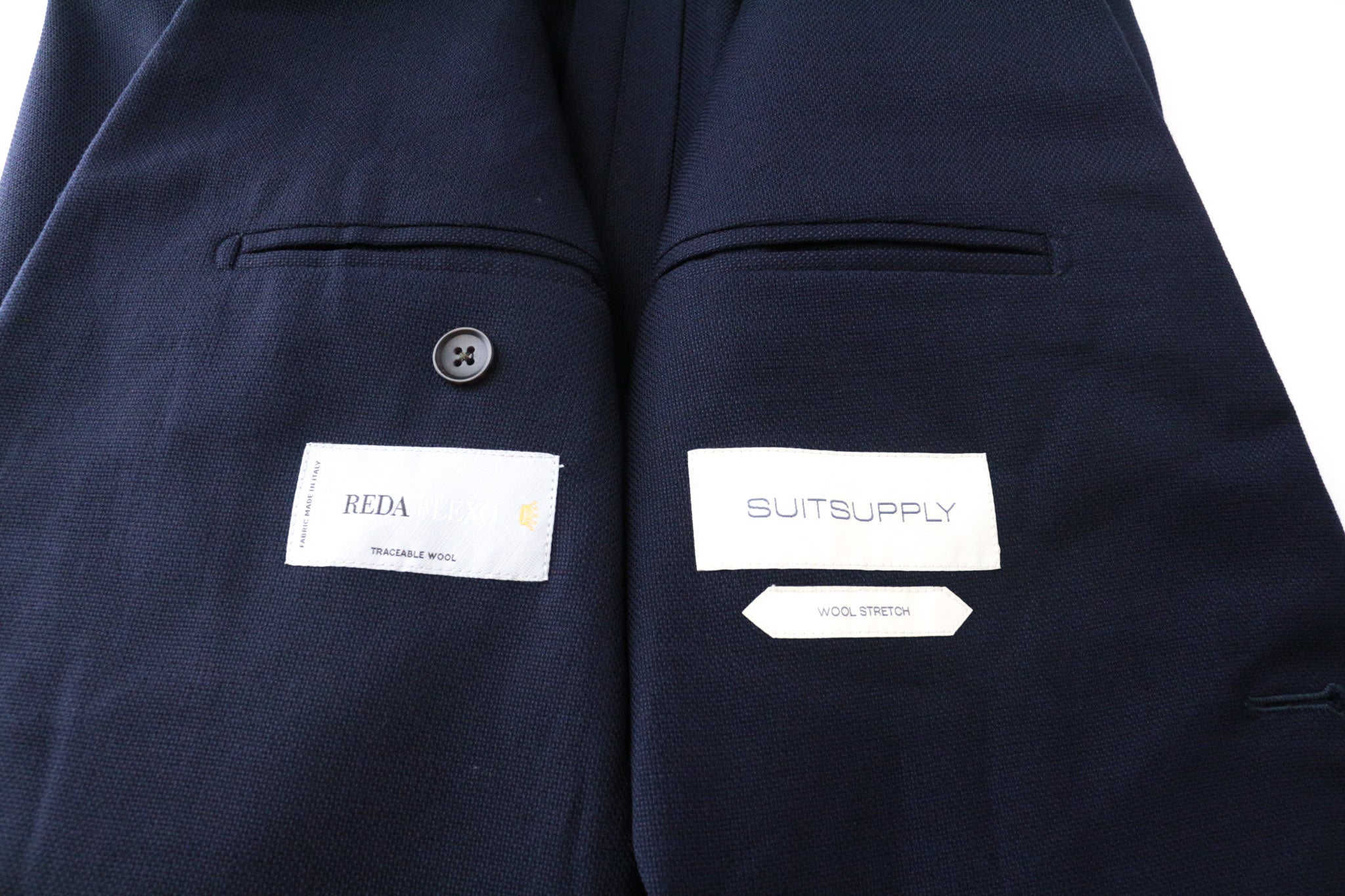 SUITSUPPLY La Spalla Men's Suit UK34R UK36R 3-Piece Blue Pure Wool Classic Fit