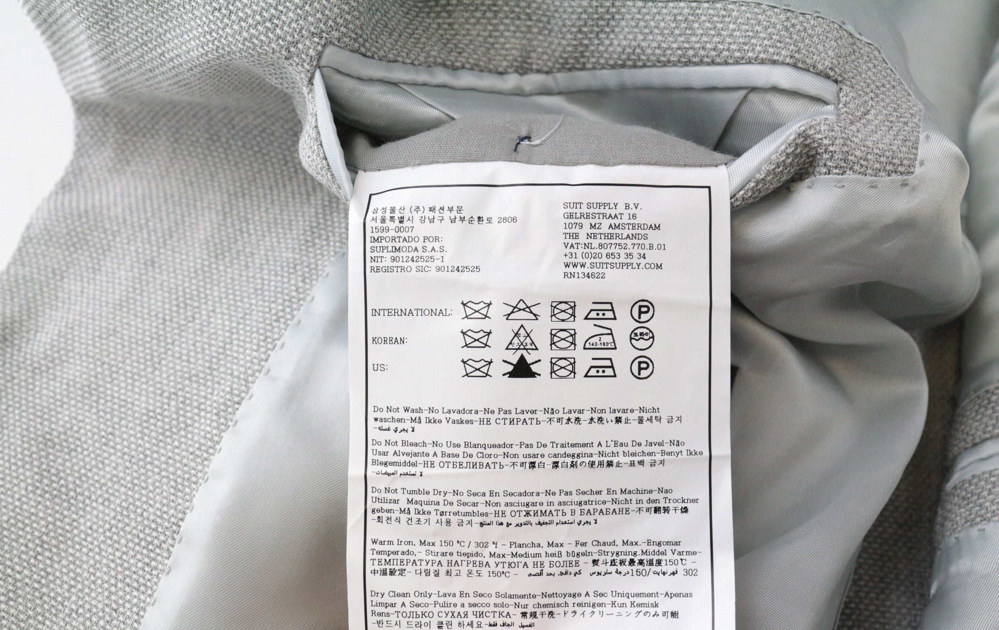 SUITSUPPLY La Spalla Men's Suit UK40L Grey Wool 2Pc Single-Breasted Classic