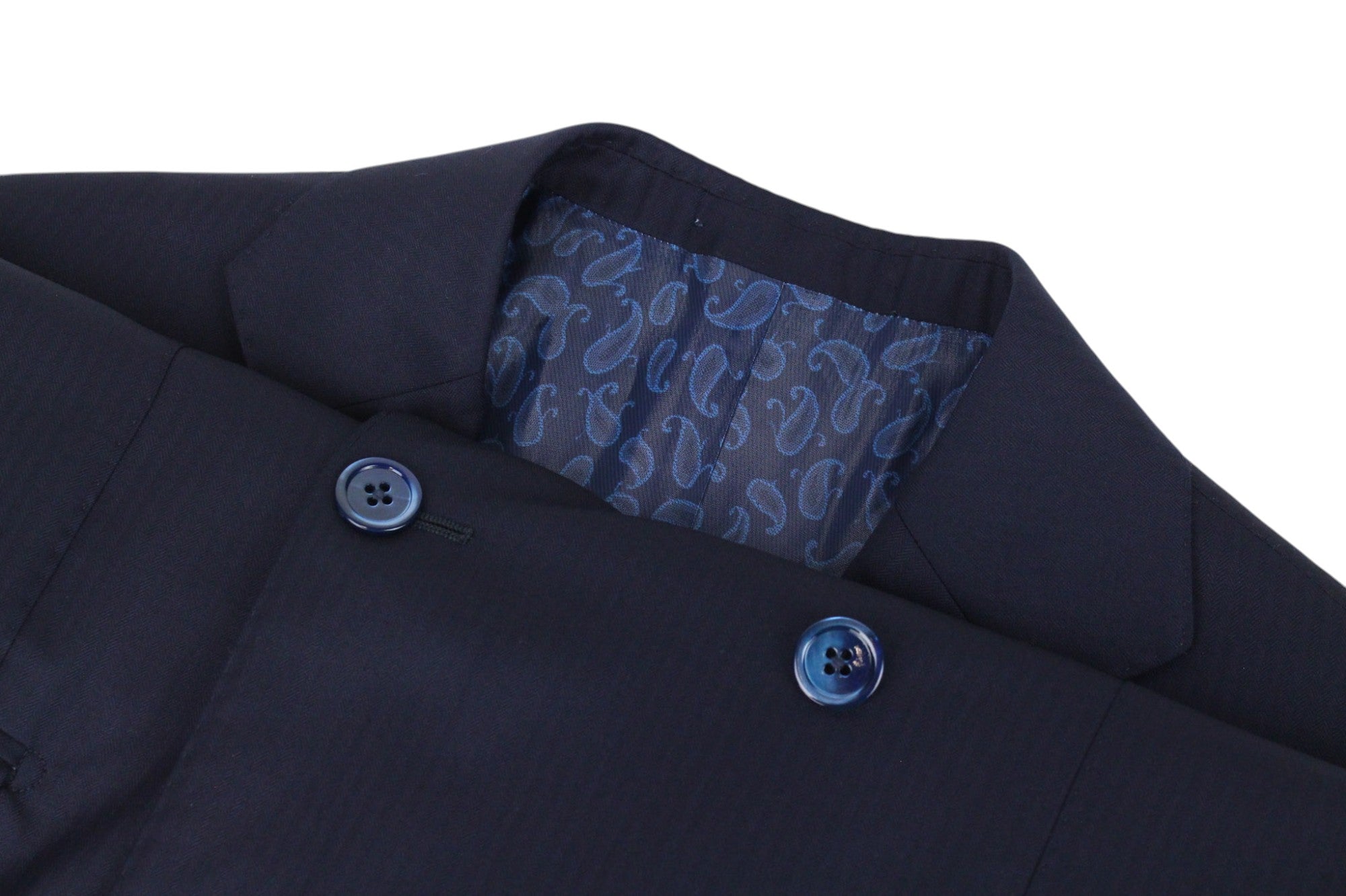 SUITSUPPLY La Spalla Men's UK36R Navy Wool Lined Double-Breasted 3-Piece