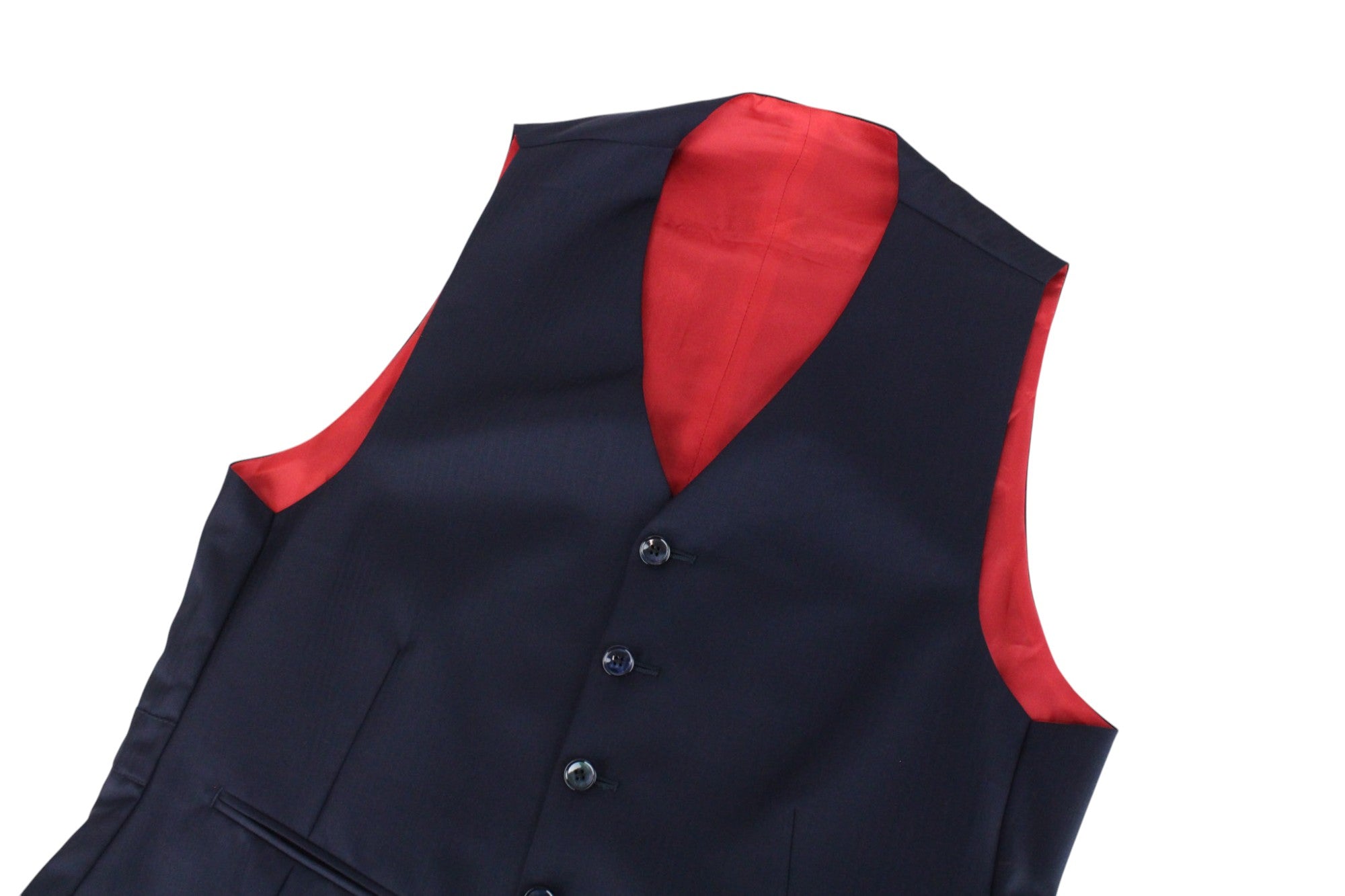 SUITSUPPLY La Spalla Men's UK36R Navy Wool Lined Double-Breasted 3-Piece