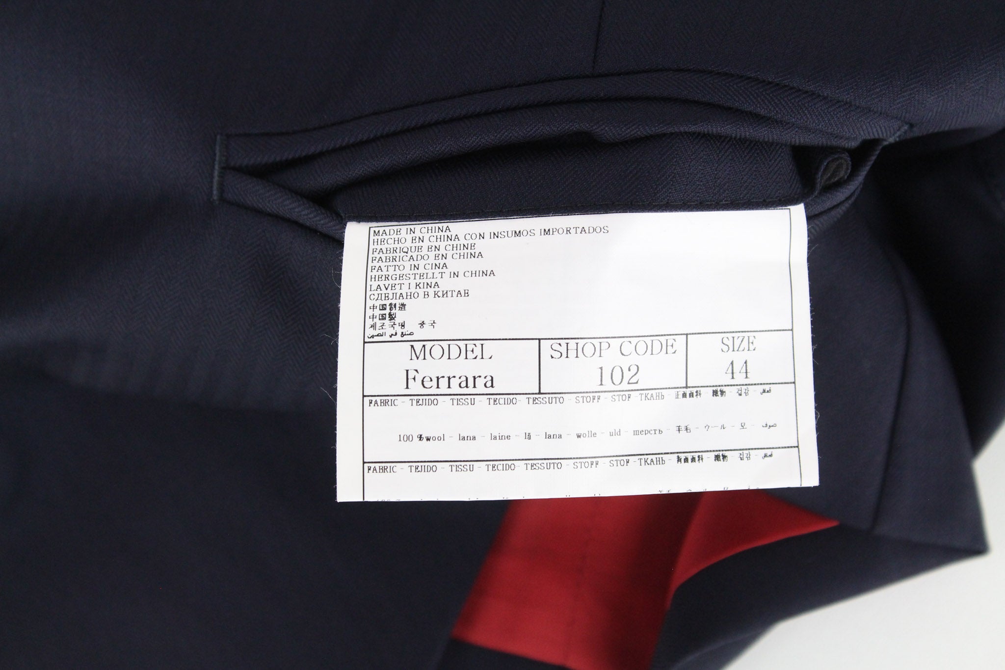 SUITSUPPLY La Spalla Men's UK36R Navy Wool Lined Double-Breasted 3-Piece