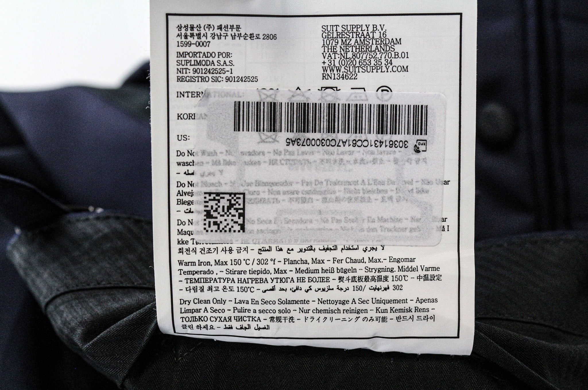 SUITSUPPLY La Spalla Men's Suit UK40R Blue Slim Wool S130s 3-Piece Tuxedo