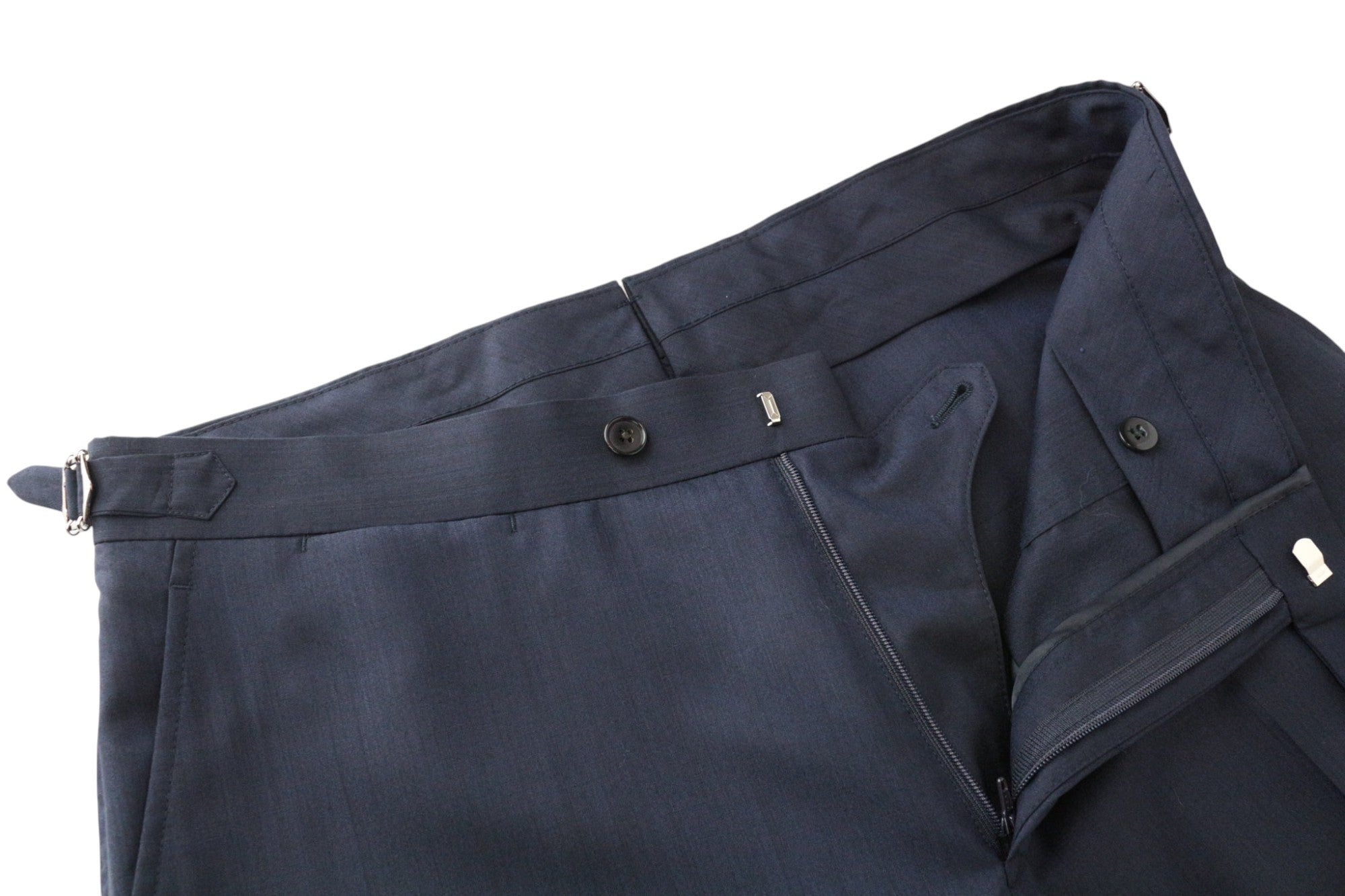 SUITSUPPLY Havana UK38L Men's Slim Blue Wool-Silk Melange 2Pc Unlined Suit