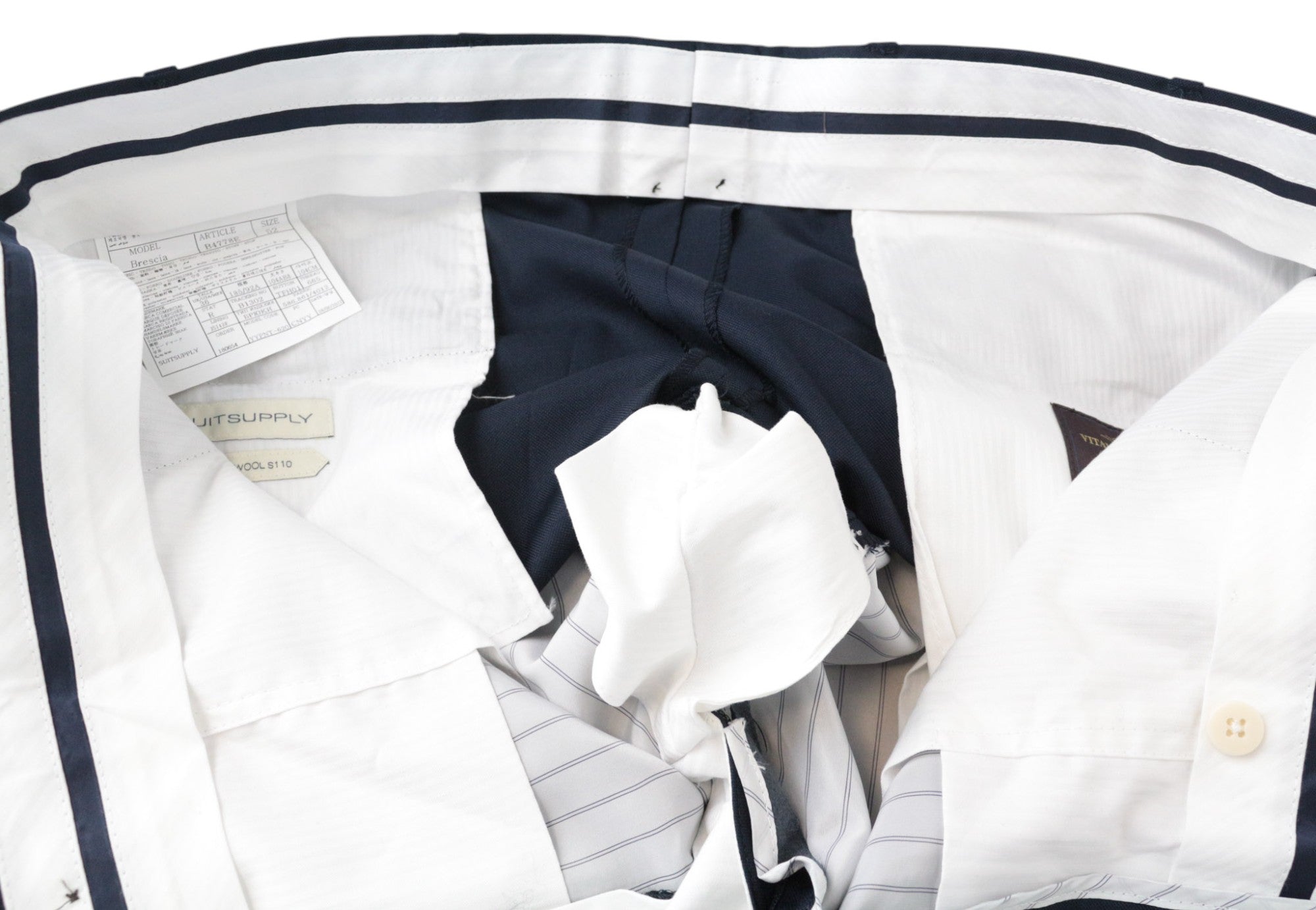 SUITSUPPLY La Spalla Men's UK42R Blue Wool Slim Suit Perennial 2-Piece