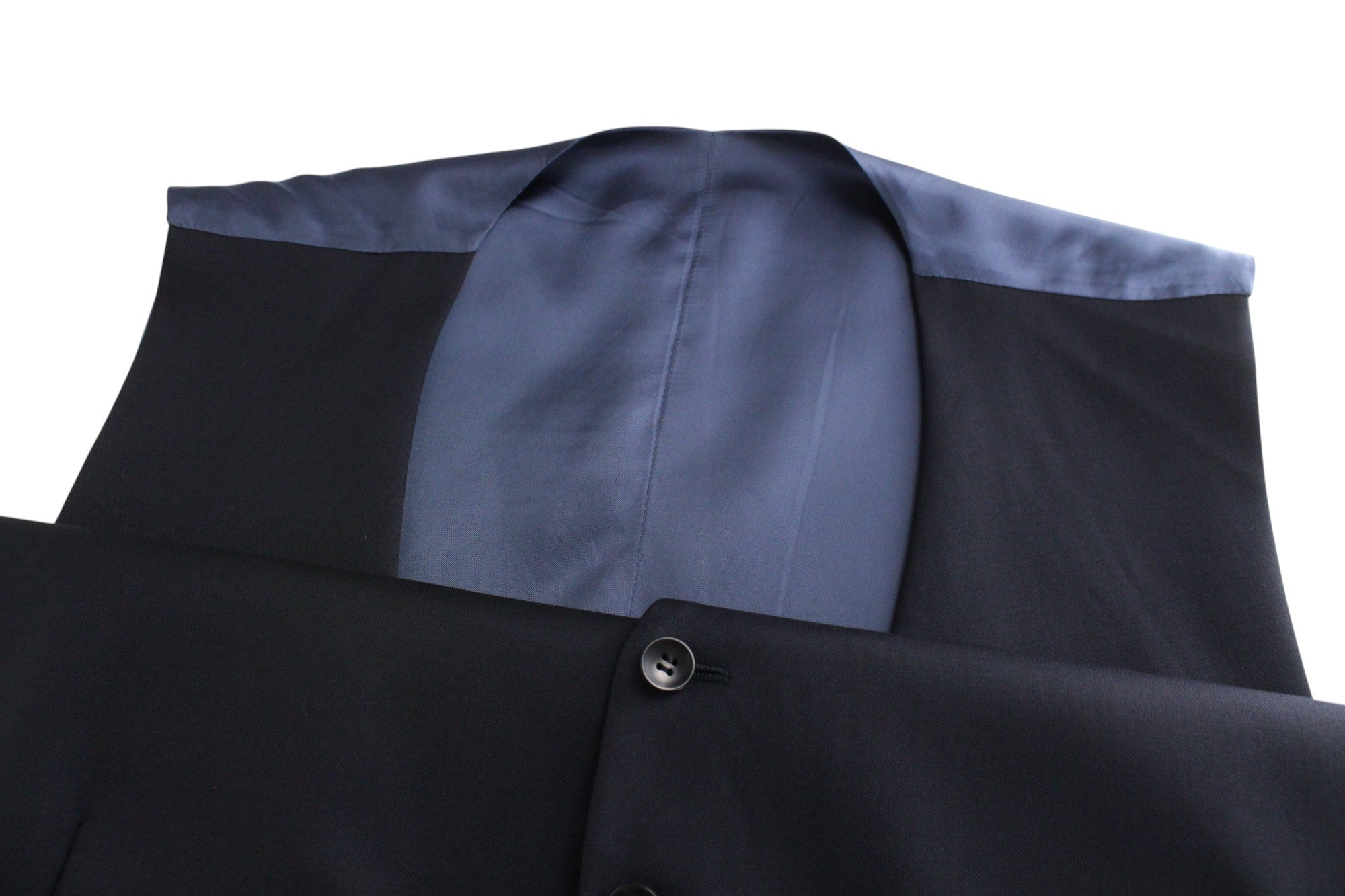 SUITSUPPLY La Spalla Men's UK50L Dark Blue Classic Lined Pure Wool 3 Piece Suit