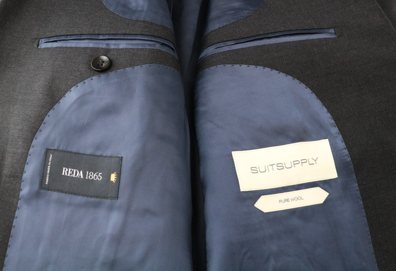 SUITSUPPLY Napoli Suit UK36R Men's Grey 2Pc Lined Notch Lapel Pure Wool Set