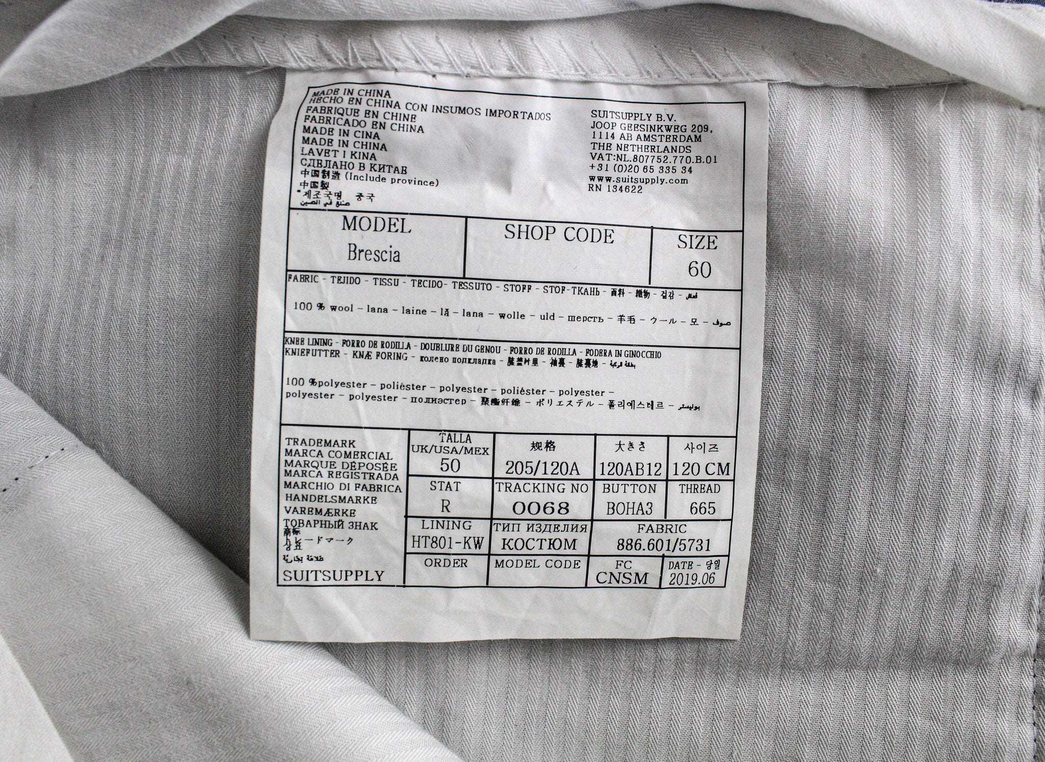 SUITSUPPLY La Spalla Men's UK50L Dark Blue Classic Lined Pure Wool 3 Piece Suit