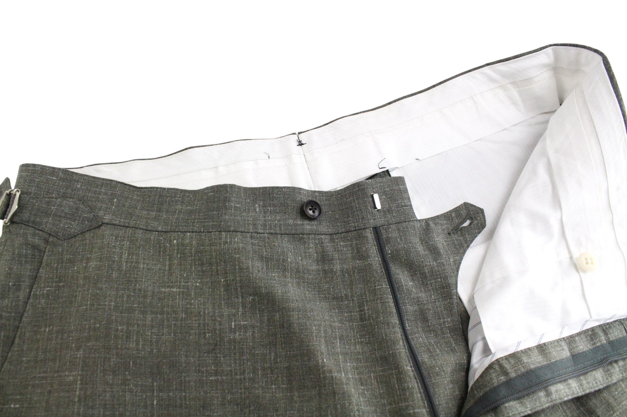 SUITSUPPLY La Spalla Men's UK46R Green Single-Breasted Wool Silk Linen 3 Piece