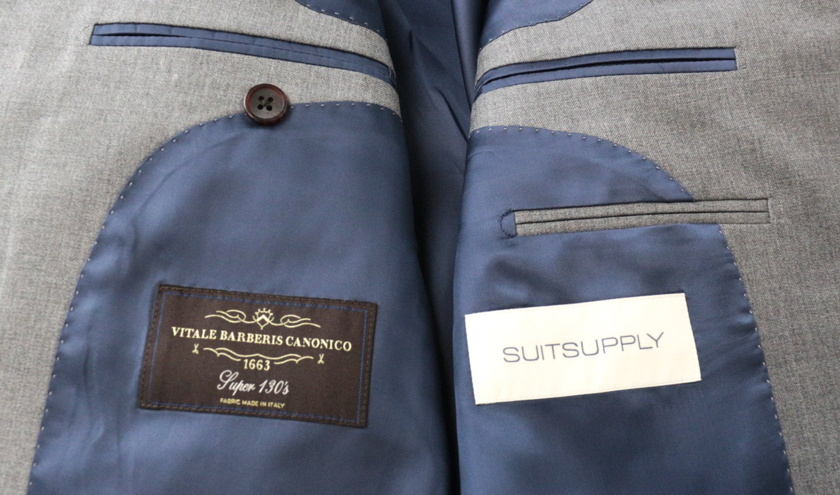 SUITSUPPLY La Spalla Suit UK38L Men's Grey Wool 2Pc Single-Breasted Classic