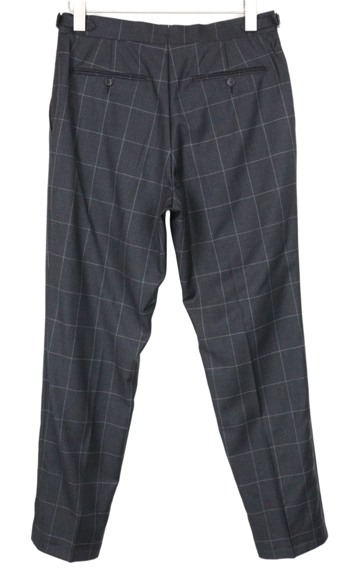 SUITSUPPLY La Spalla Men's UK38R Grey Slim Wool Windowpane Suit 2Pc