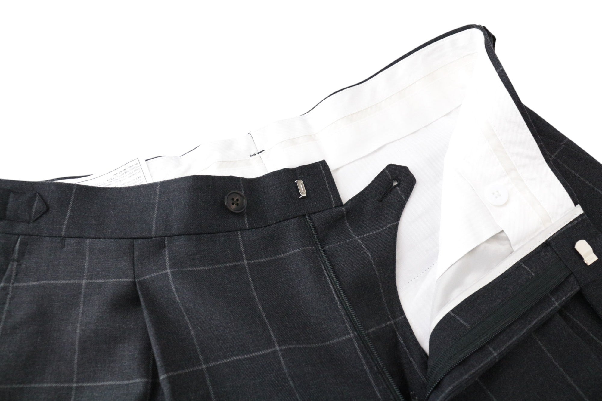 SUITSUPPLY La Spalla Men's UK38R Grey Slim Wool Windowpane Suit 2Pc