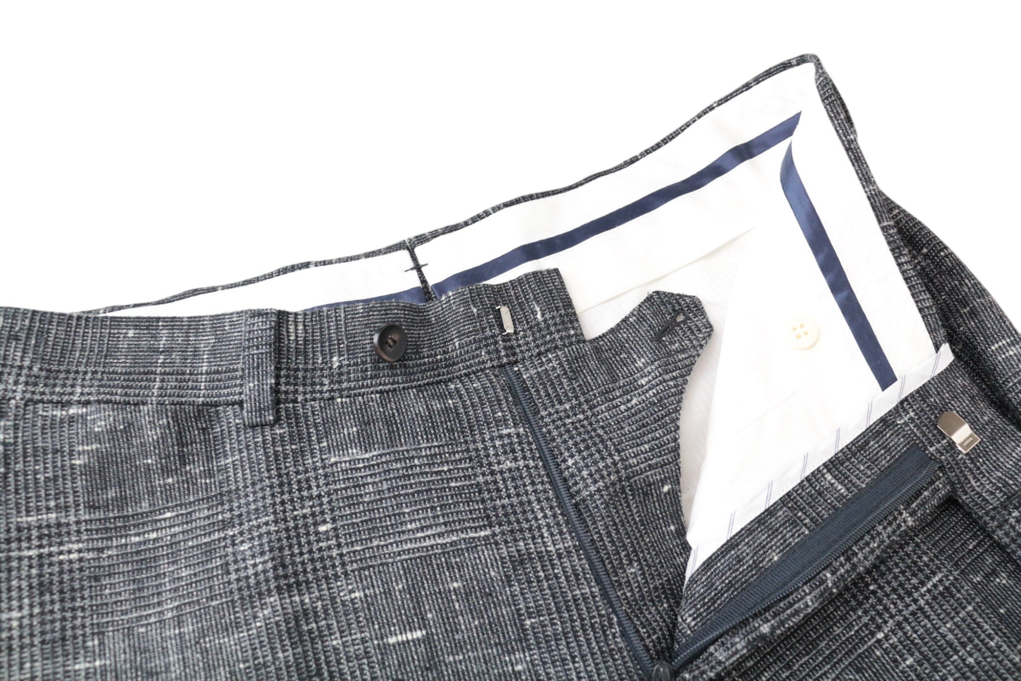 SUITSUPPLY Havana Men's Suit UK38R Grey Glen Check Wool-Silk Slim 2Pc