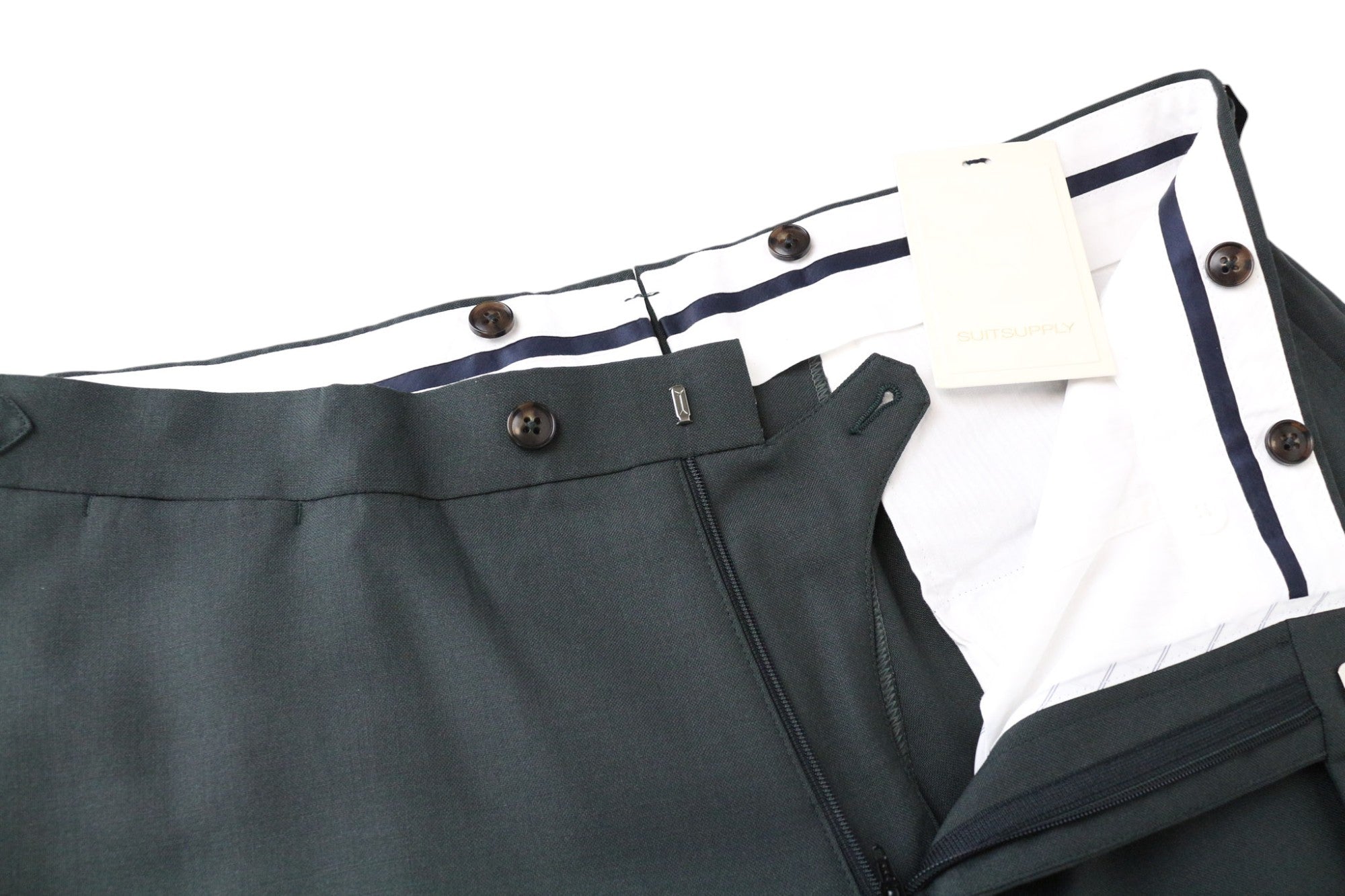 SUITSUPPLY La Spalla Men's Suit UK40R Green Pure Wool 2-Piece Single-Breasted