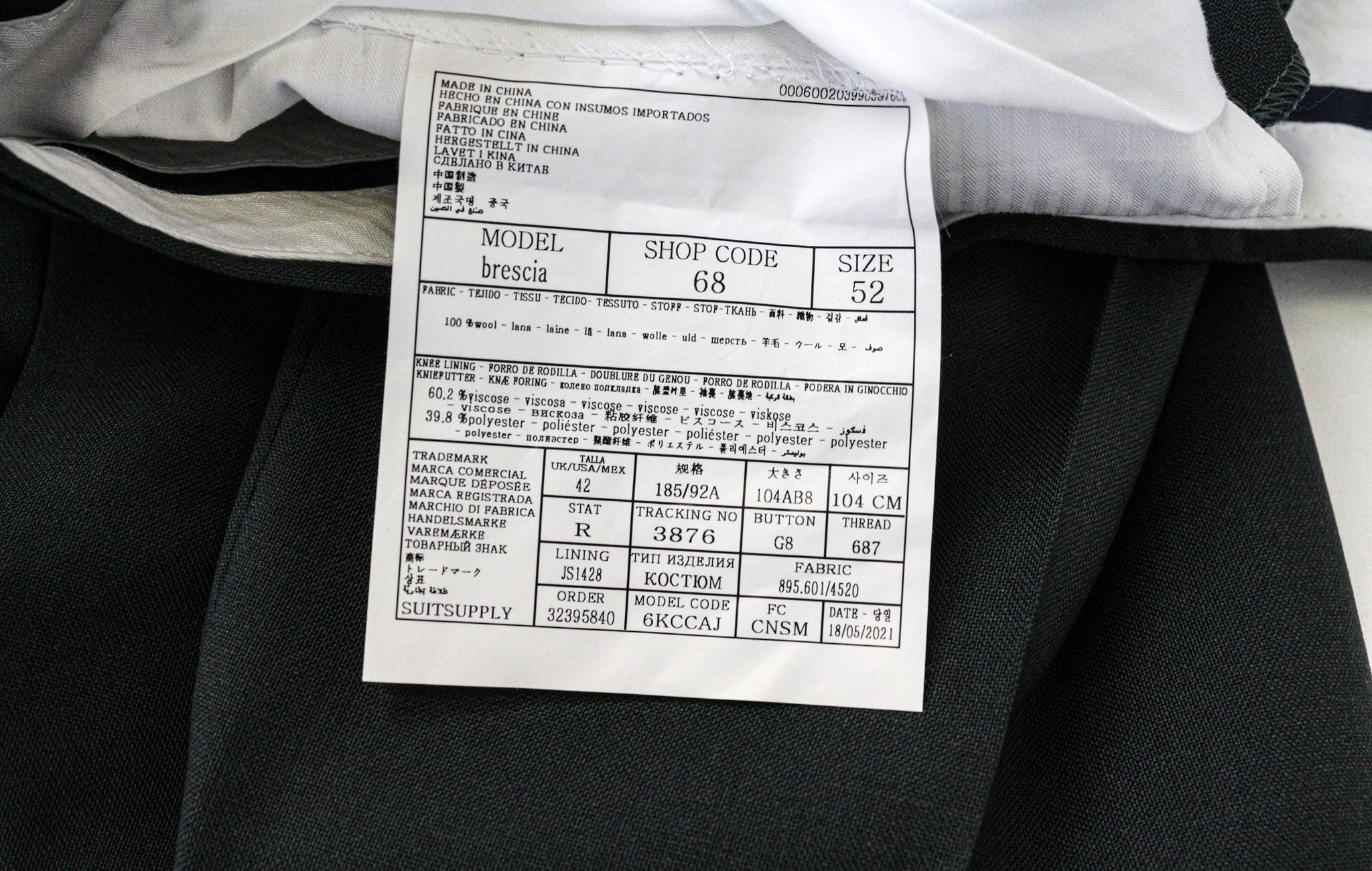 SUITSUPPLY La Spalla Men's Suit UK40R Green Pure Wool 2-Piece Single-Breasted