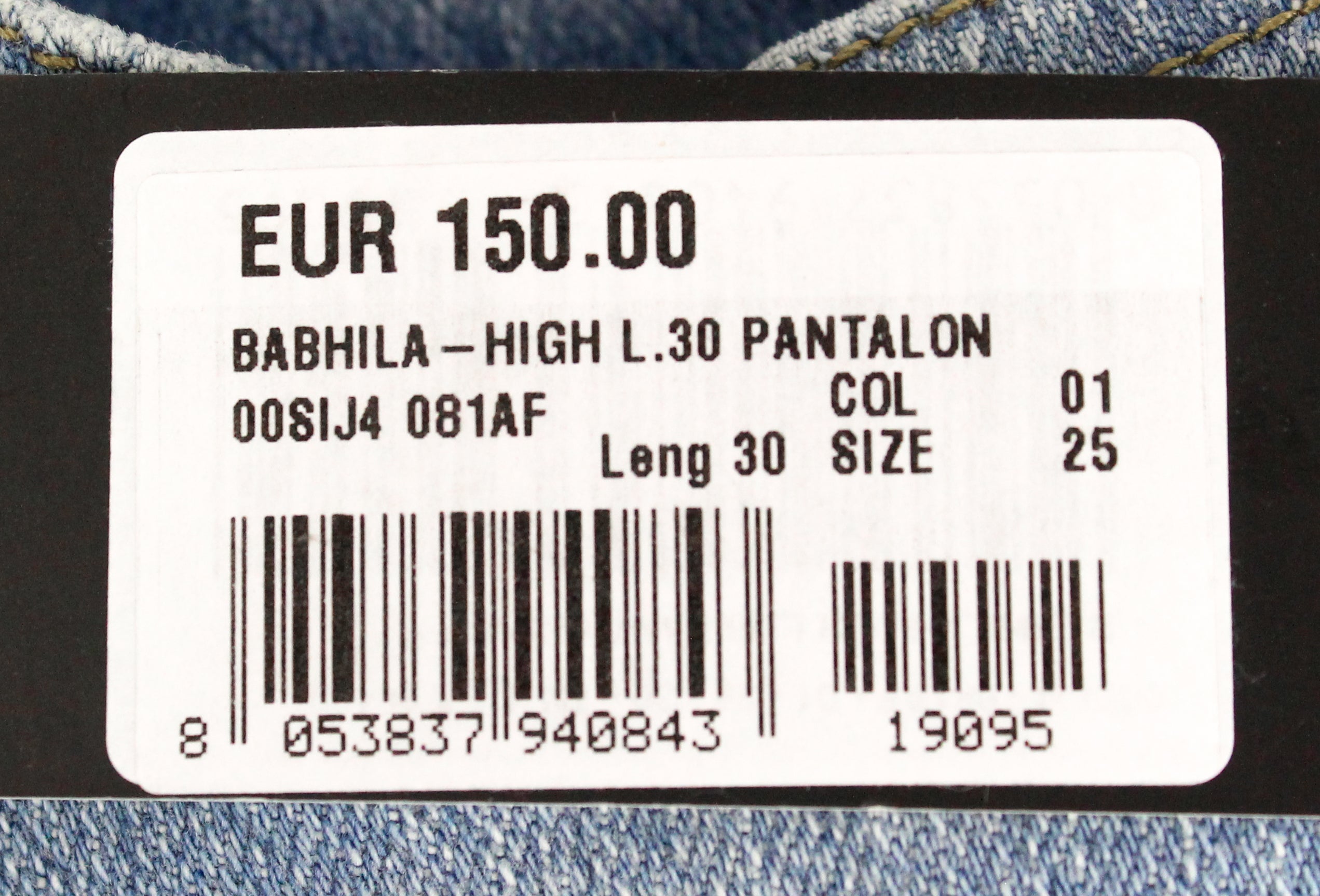 DIESEL Babhila-High 081AF moteriški džinsai W25/L30 Distress Blue Classic Slim Skinny