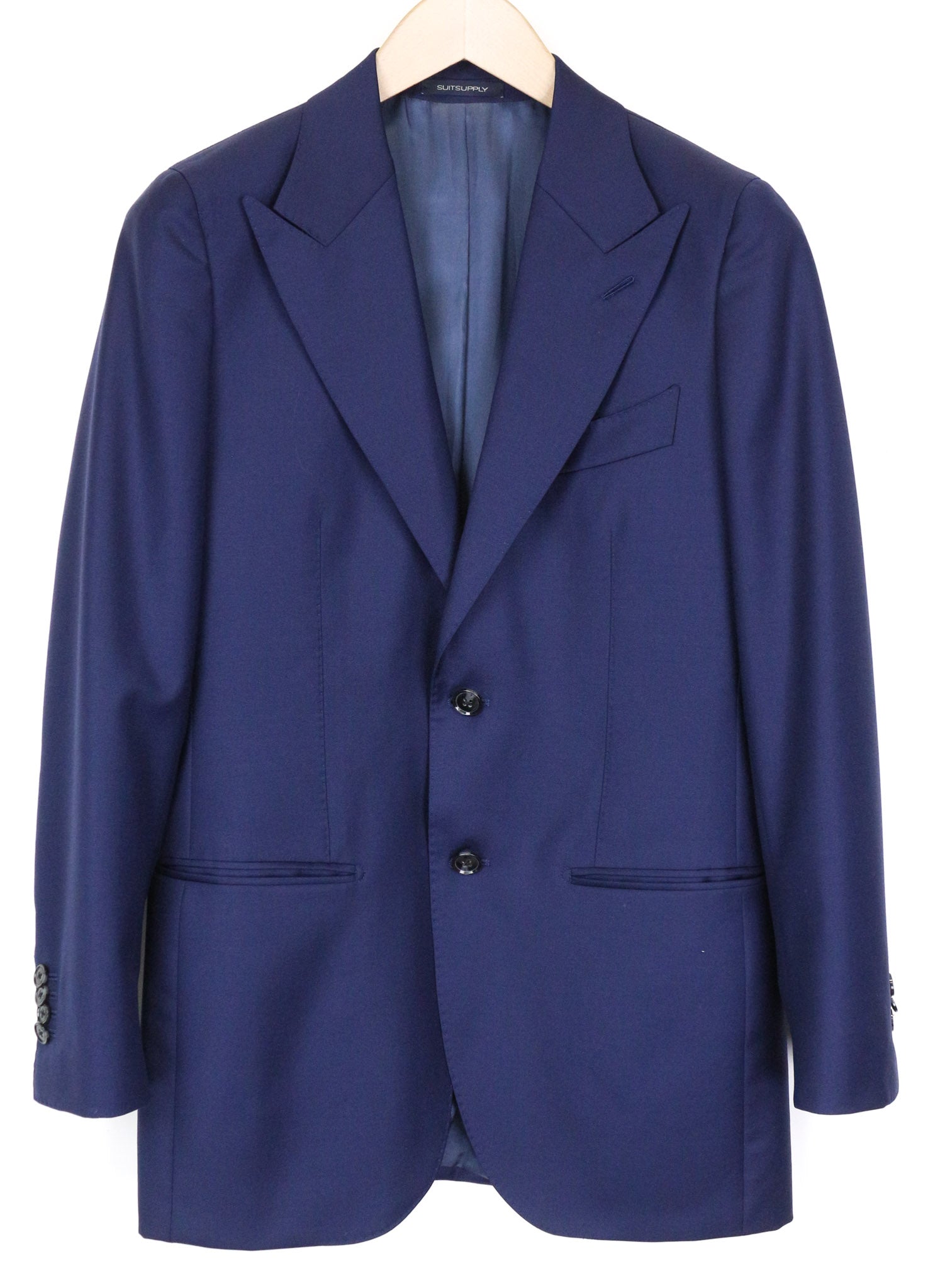 SUITSUPPLY La Spalla Men Suit UK34R Blue 2 Pc Slim Wool S110s