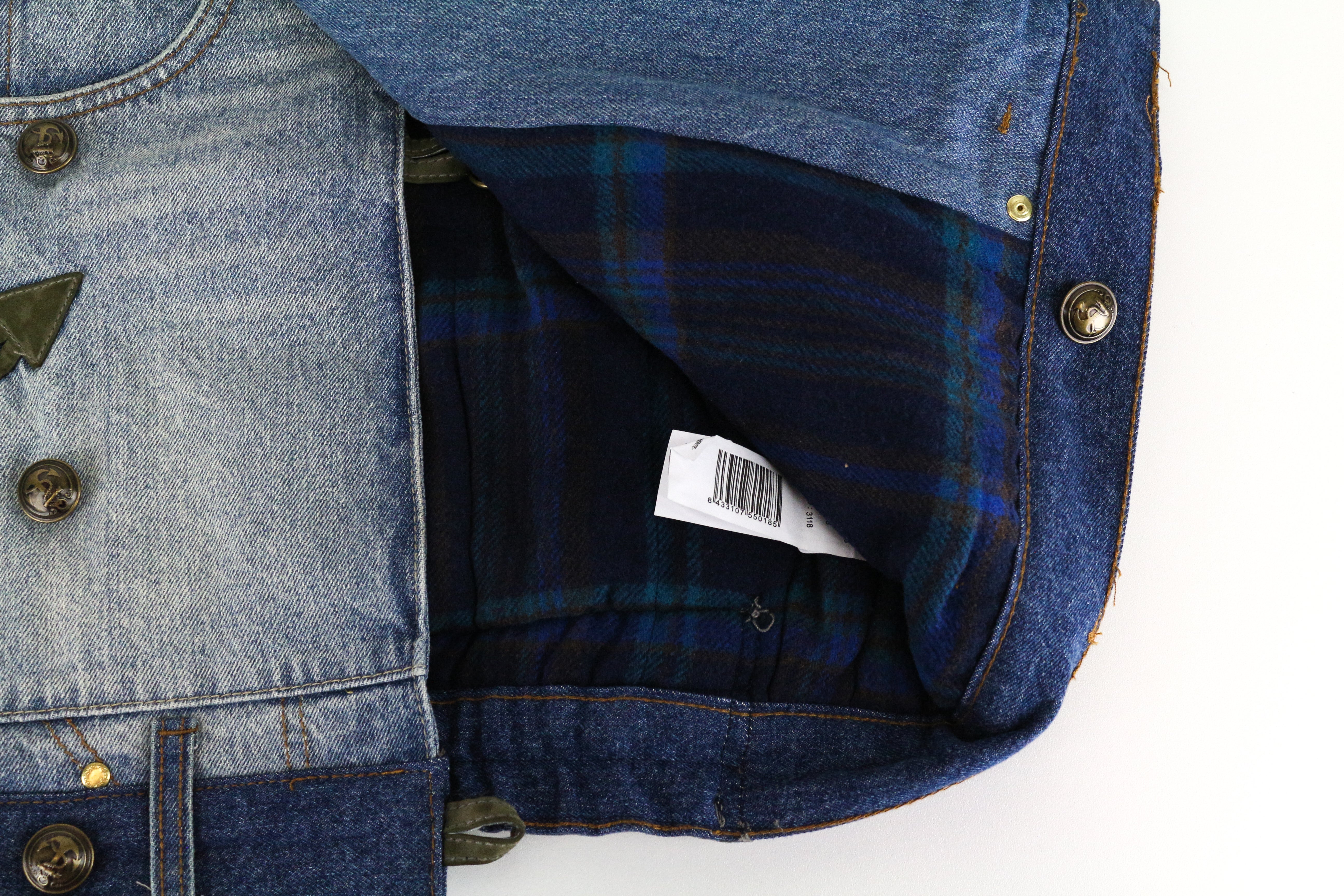 DESIGUAL mėlynas džinsinis švarkelis 38 moteriškas „Geisha Sequins“ su gryna medvilne ir skalbtos išvaizdos blizgučiais 