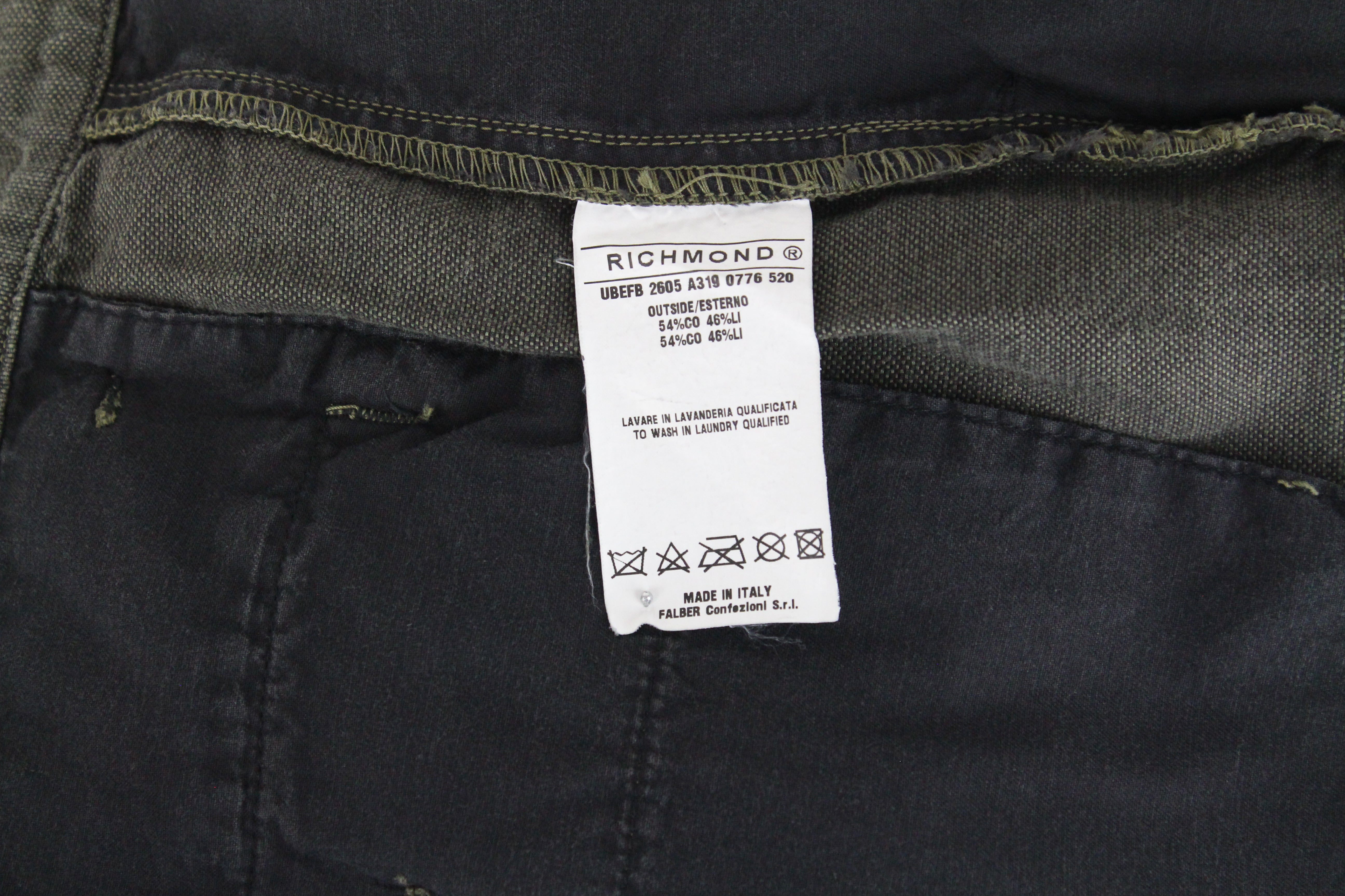 RICHMOND Men's Shorts 48 Green Cotton Linen Summer Casual Flat Front Shorts