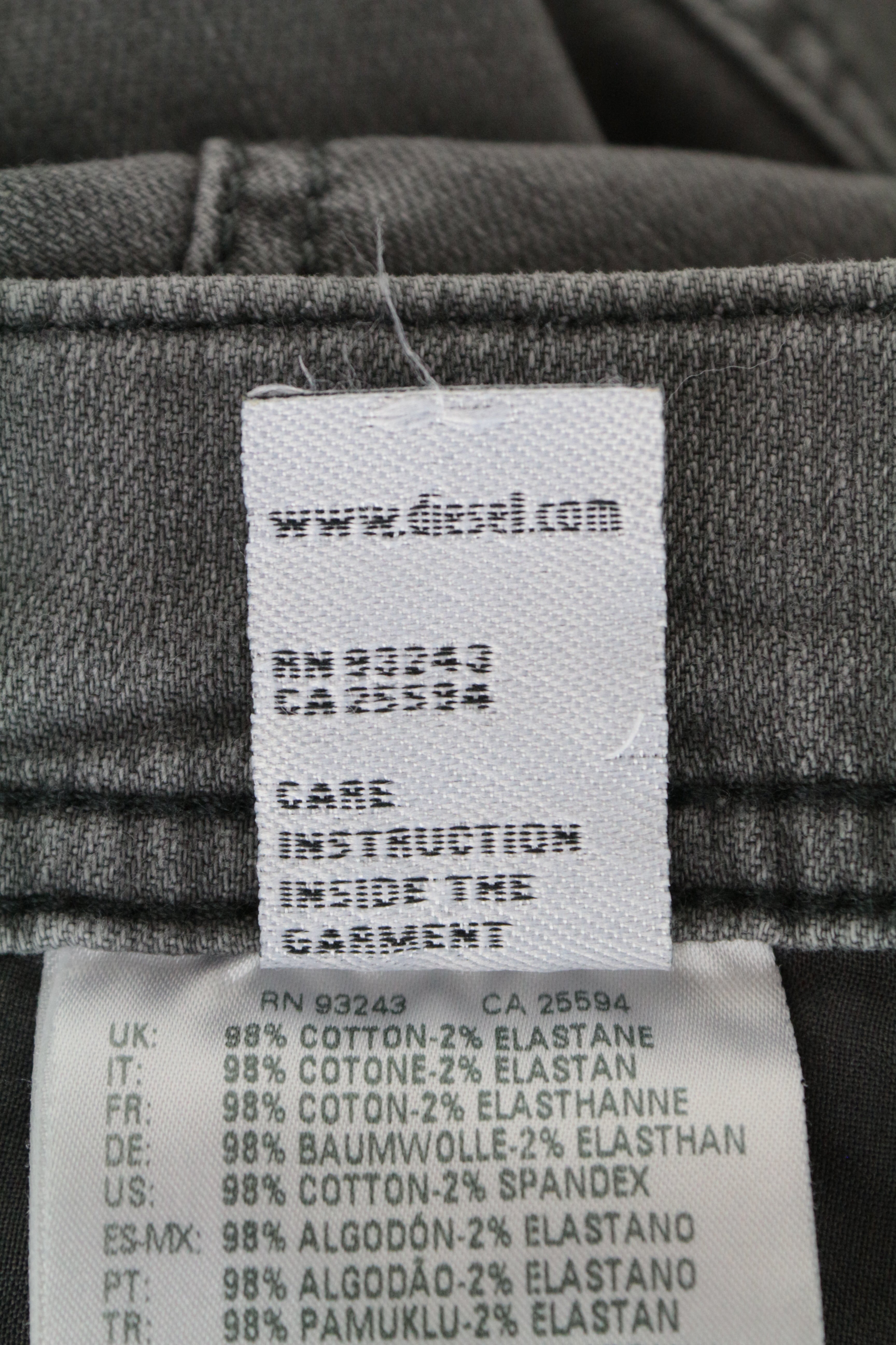 DIESEL Tepphar R18D6 W28/L32 Men's Slim Carrot Cotton Stretch Jeans Grey